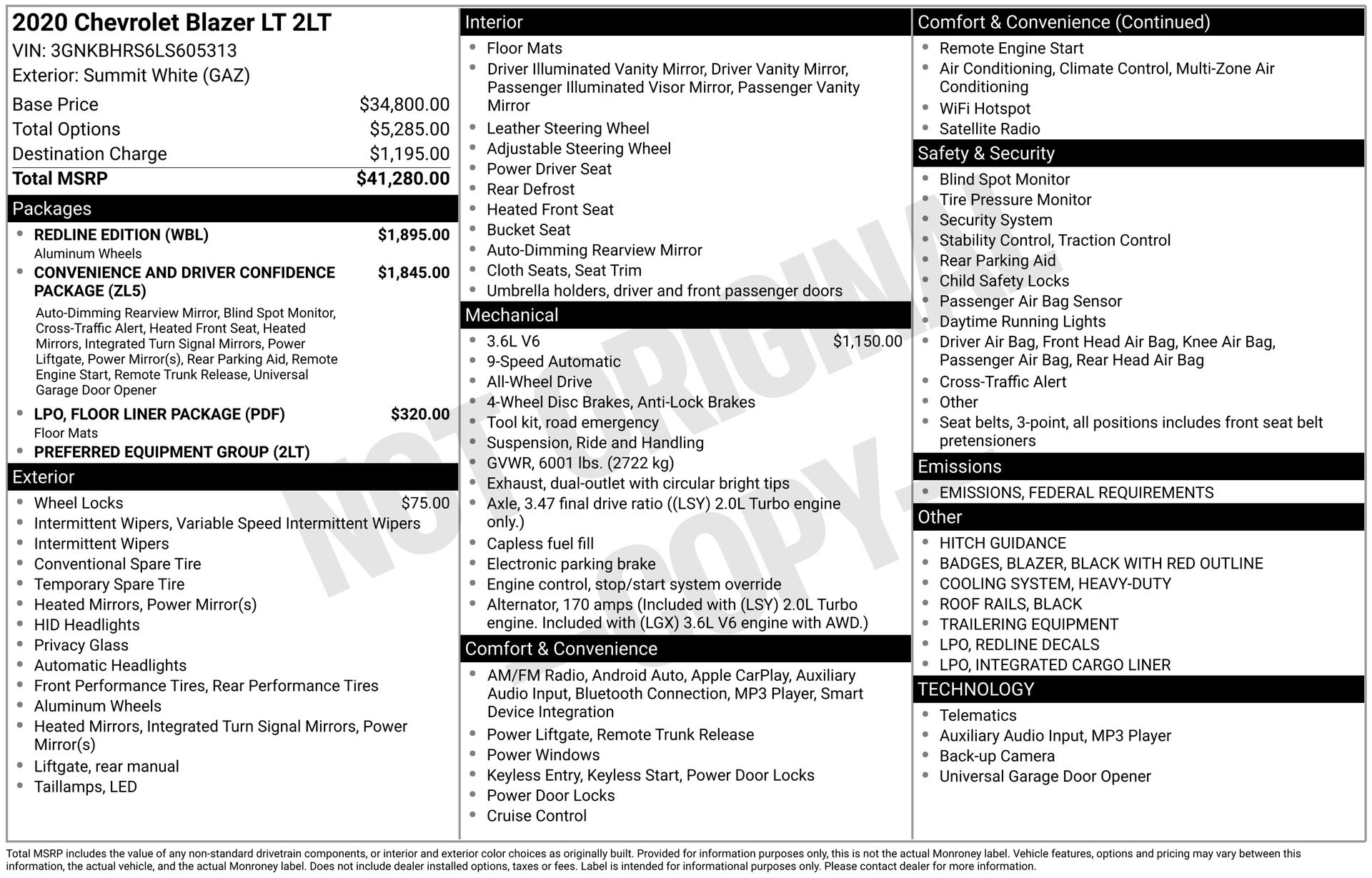 2020 CHEVROLET BLAZER - Image 3