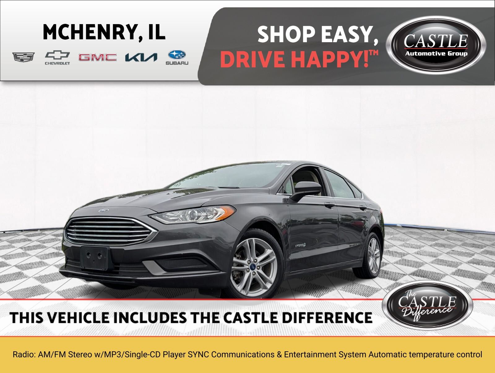 Gray (Magnetic Metallic) 2018 Ford Fusion Hybrid Sedan Front-Wheel Drive Continuously Variable Transmission