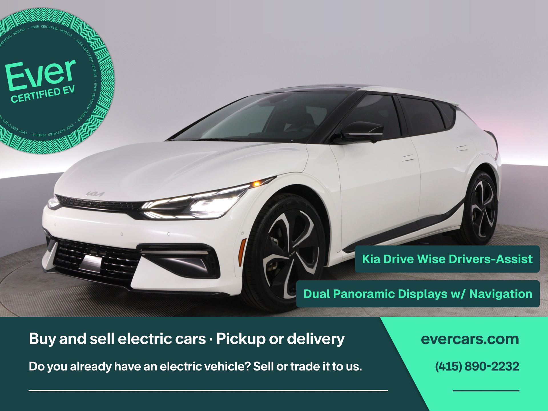 Snow White Pearl 2023 Kia EV6 SUV / Crossover All-Wheel Drive 1-Speed Automatic