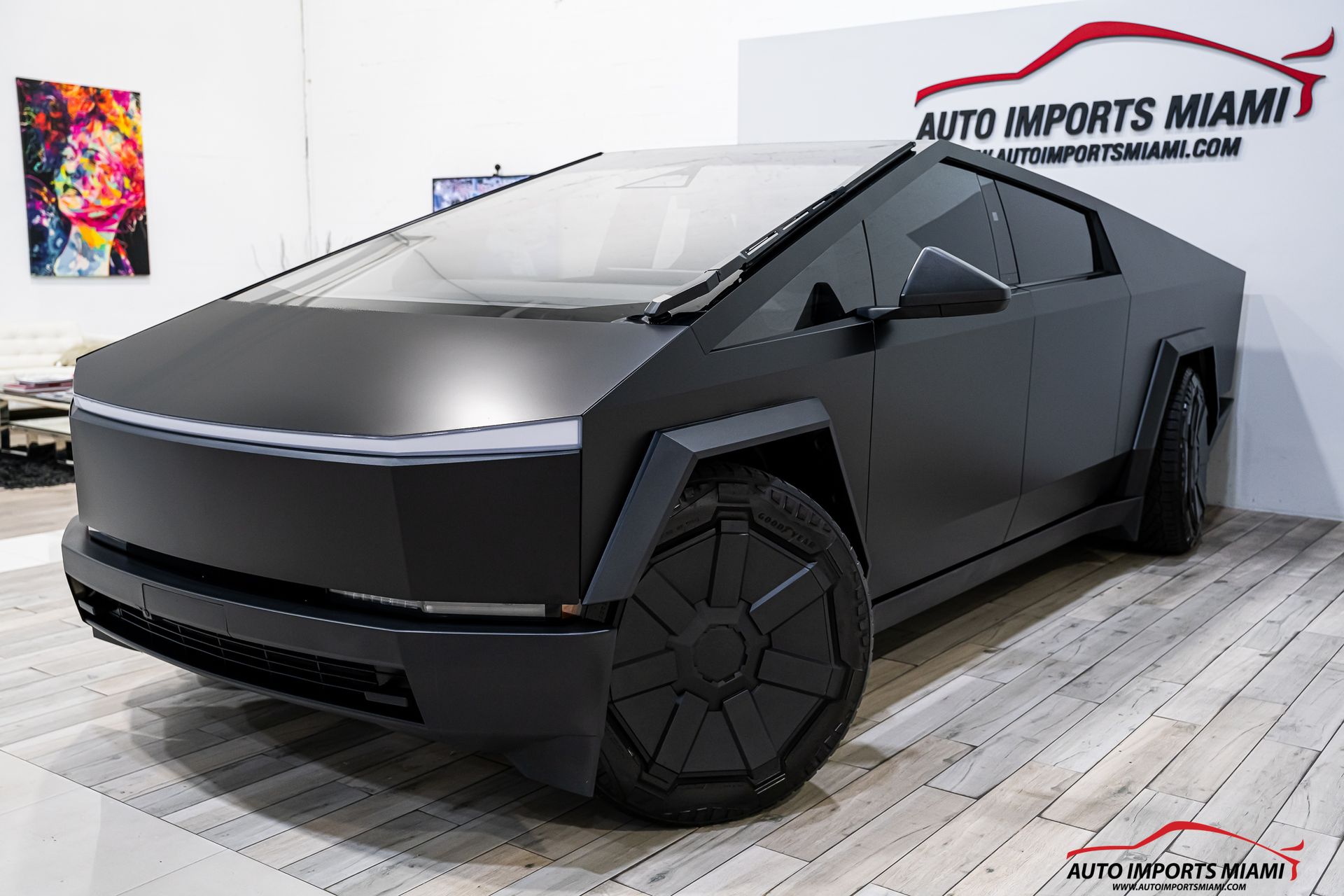 Matte Black 2025 Tesla Cybertruck Pickup Truck All-Wheel Drive 1-Speed Automatic