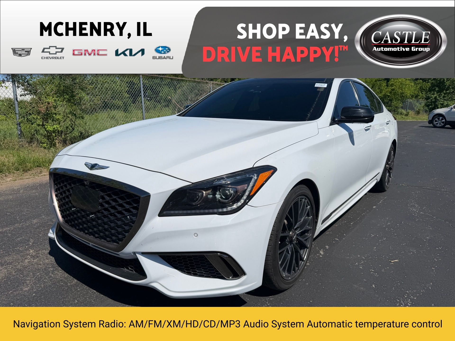 Casablanca White 2018 Genesis G80 3.3T Sport Sedan Rear-Wheel Drive 8-Speed Automatic