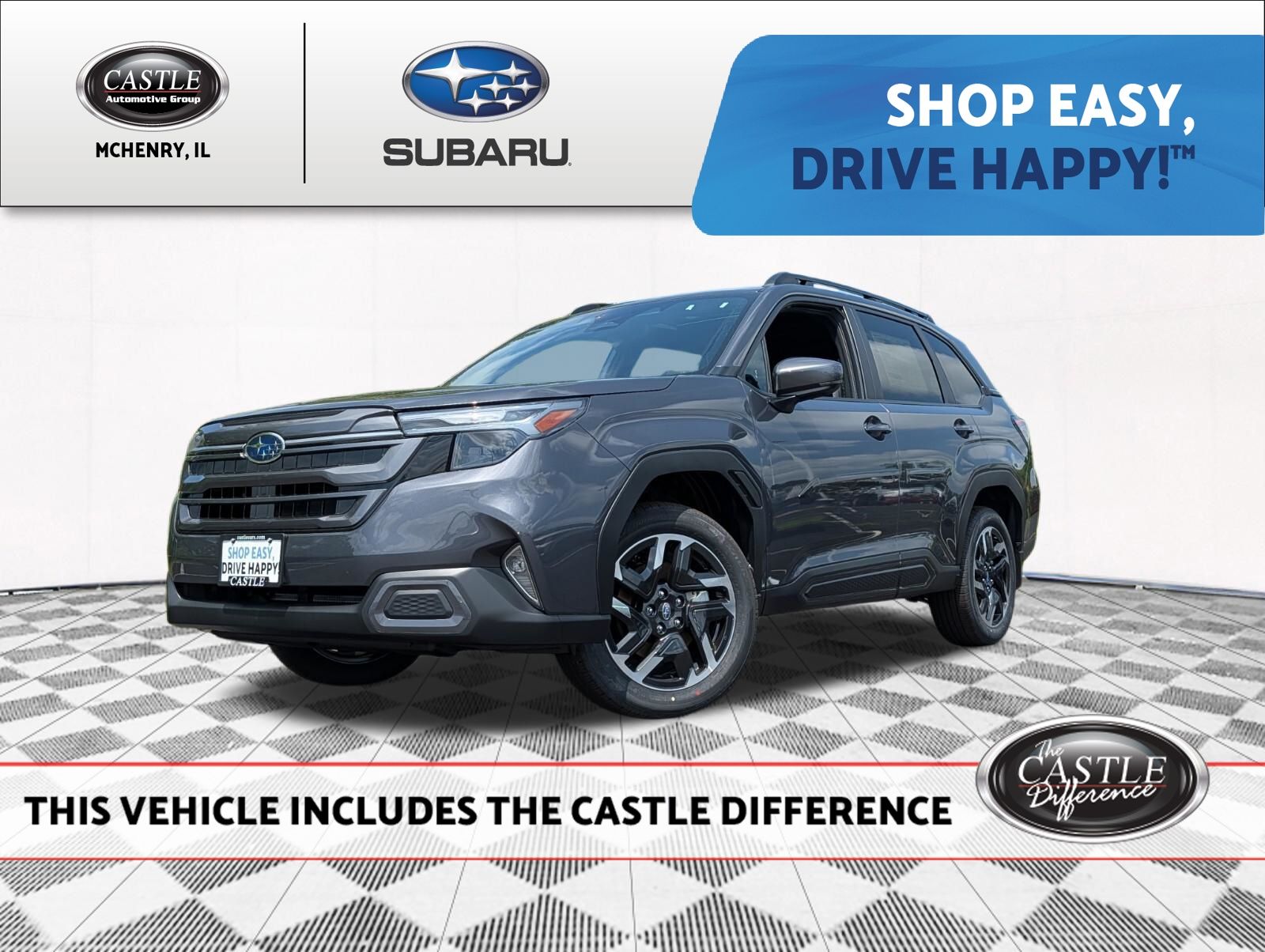 Gray Metallic 2026 Subaru Forester SUV / Crossover All-Wheel Drive Continuously Variable Transmission