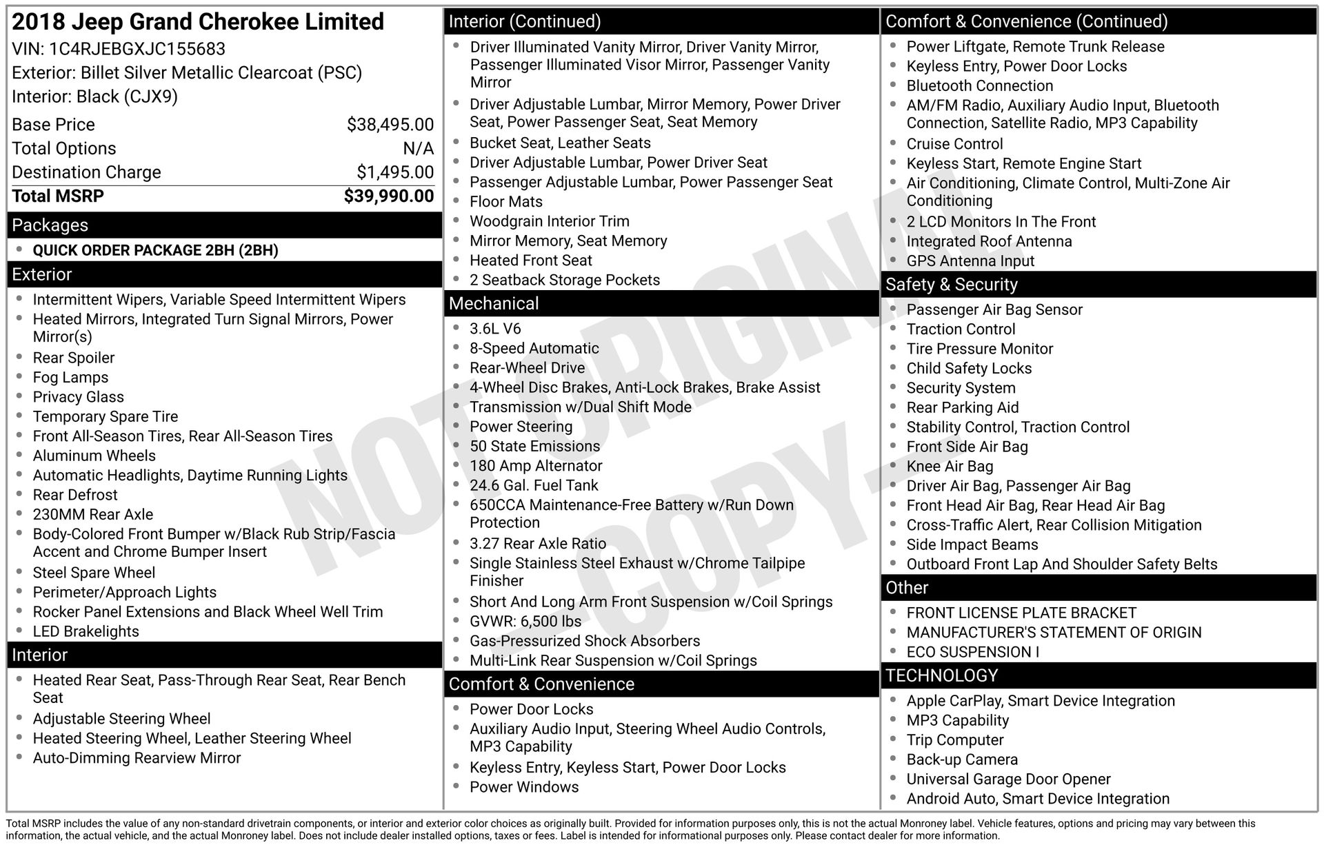 2018 JEEP GRAND CHEROKEE - Image 3