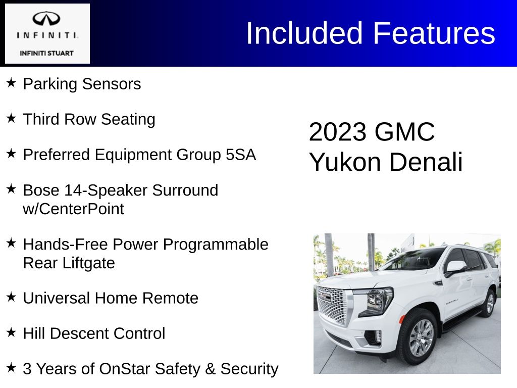 used 2023 GMC Yukon car, priced at $65,400