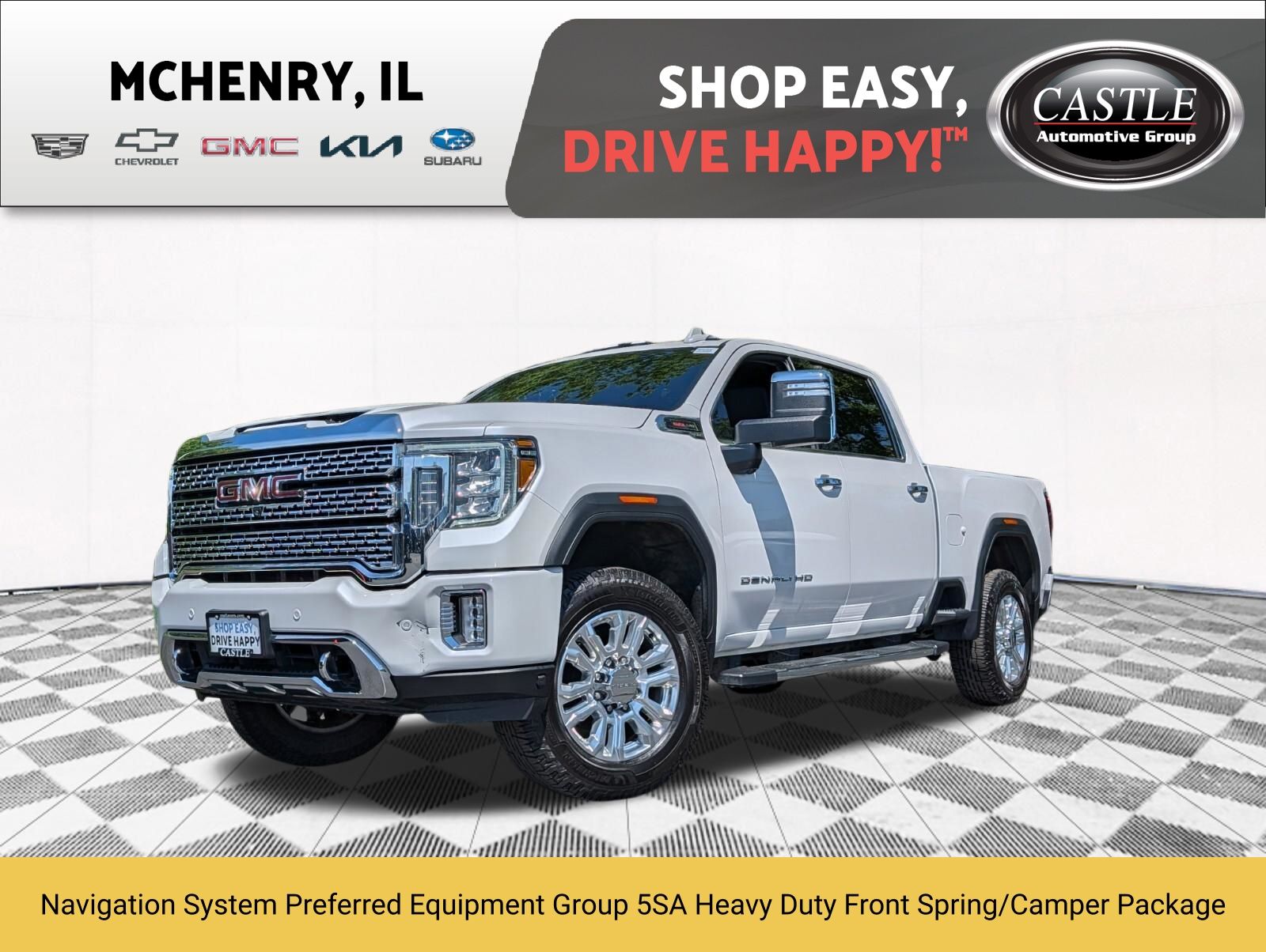 White Frost Tricoat 2023 GMC Sierra 2500HD Pickup Truck Four-Wheel Drive 6-Speed Automatic