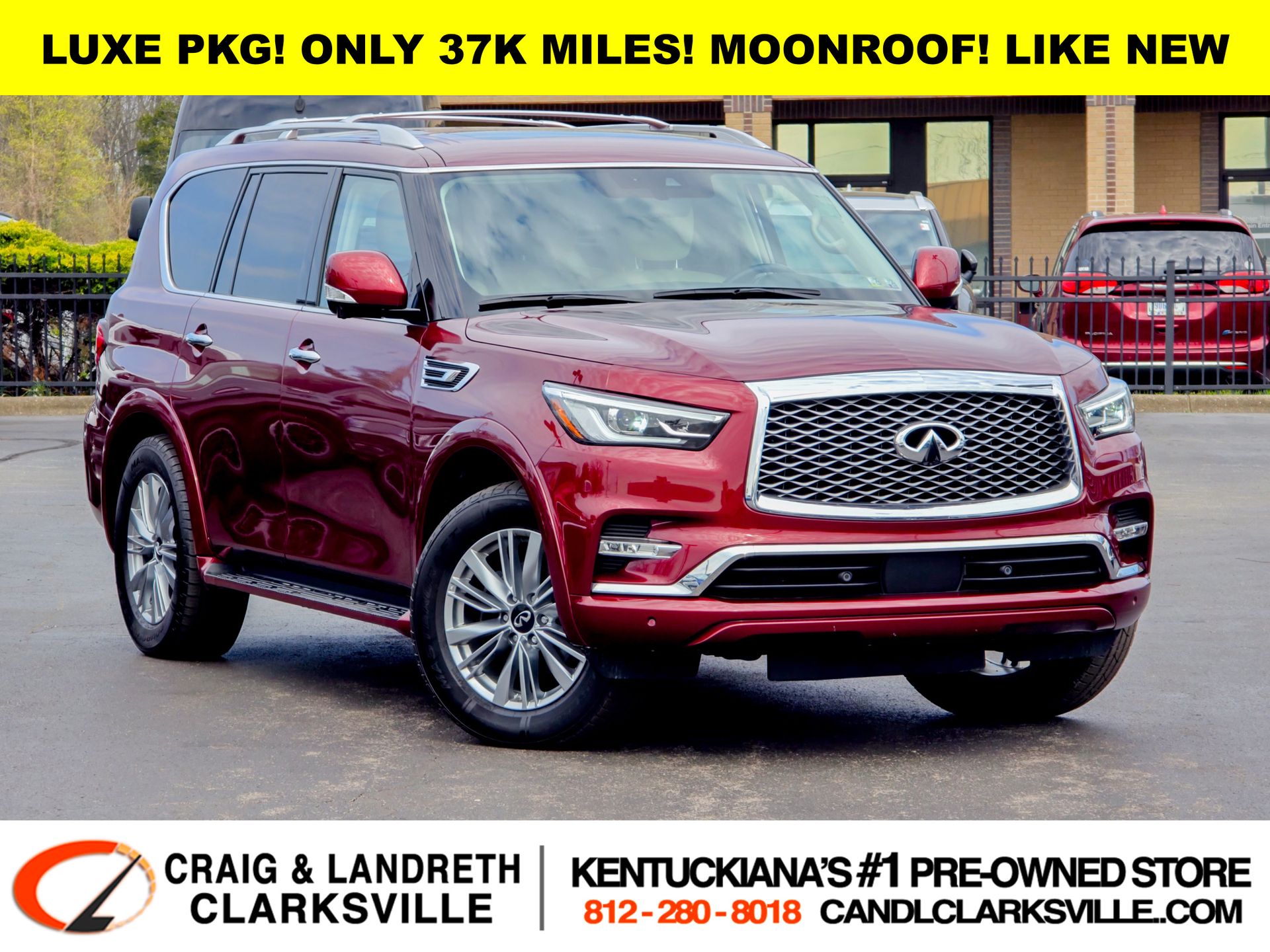 Coulis Red 2021 INFINITI QX80 Luxe 4WD SUV / Crossover All-Wheel Drive 7-Speed Automatic