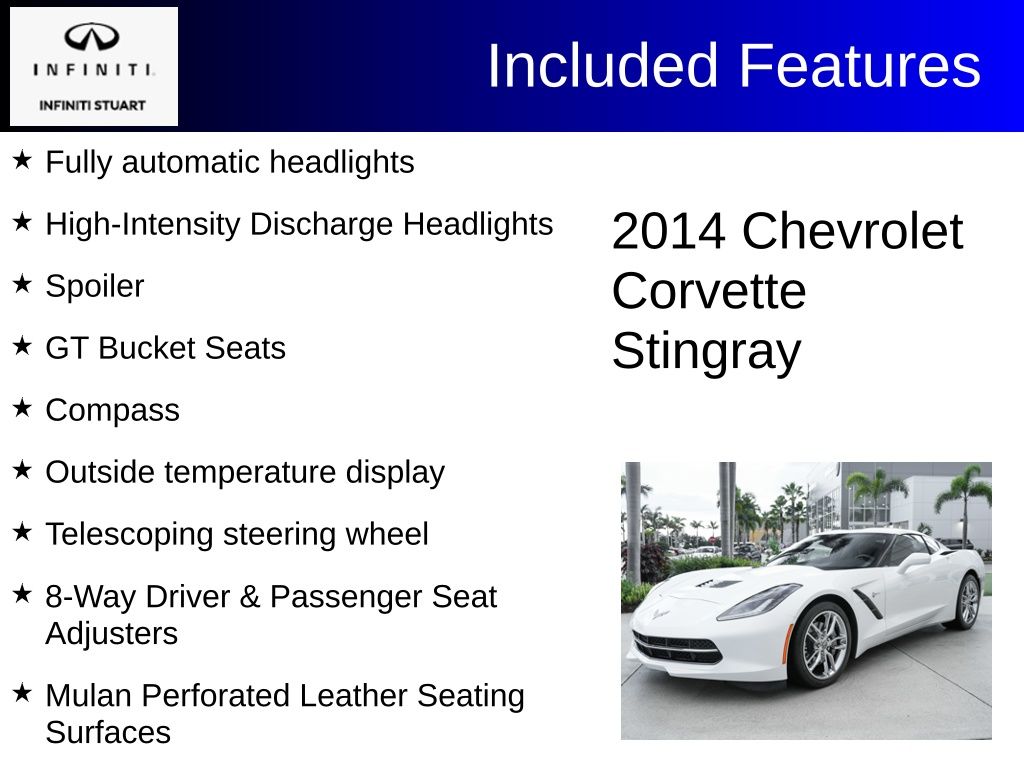 used 2014 Chevrolet Corvette Stingray car, priced at $40,400