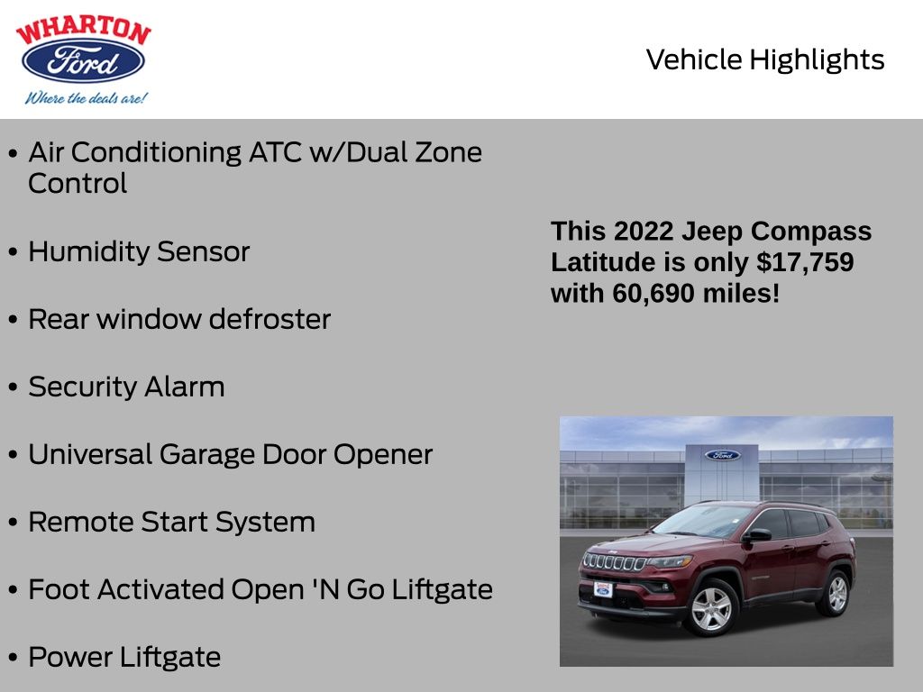 2022 Jeep Compass Latitude Red at AutoSavvy Houston Northwest