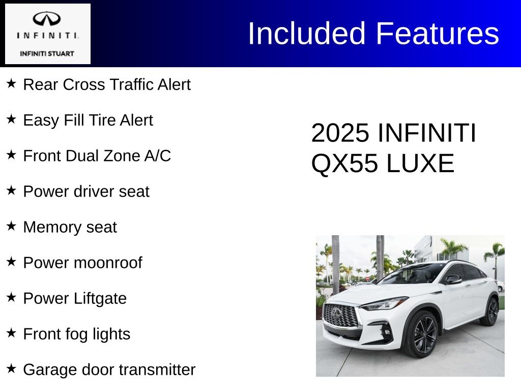 used 2025 INFINITI QX55 car, priced at $37,500