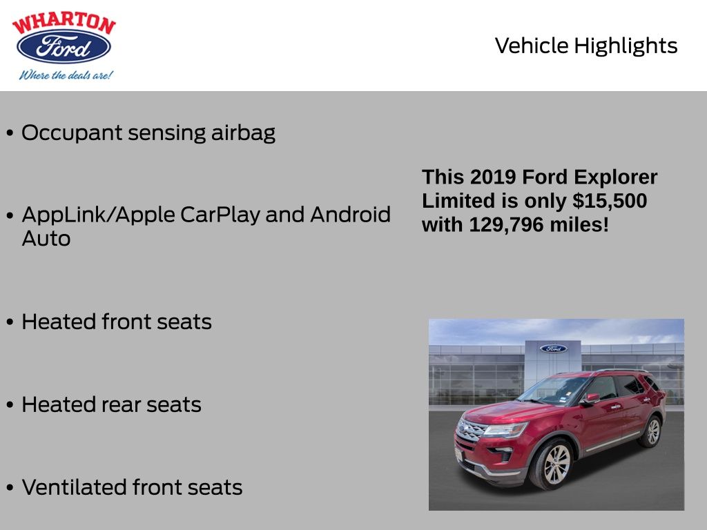 2019 Ford Explorer Limited Red at Legacy Ford