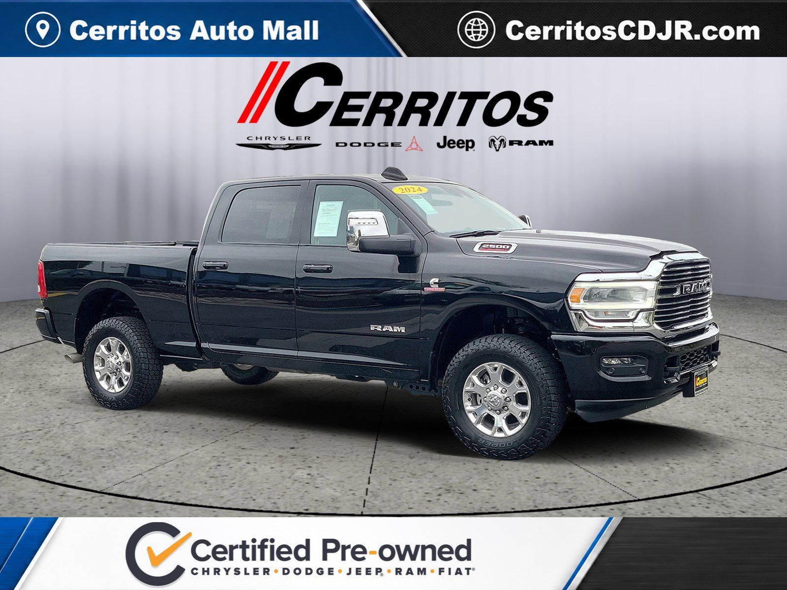 Diamond Black Crystal Pearlcoat 2024 RAM 2500 Pickup Truck Four-Wheel Drive 6-Speed Automatic