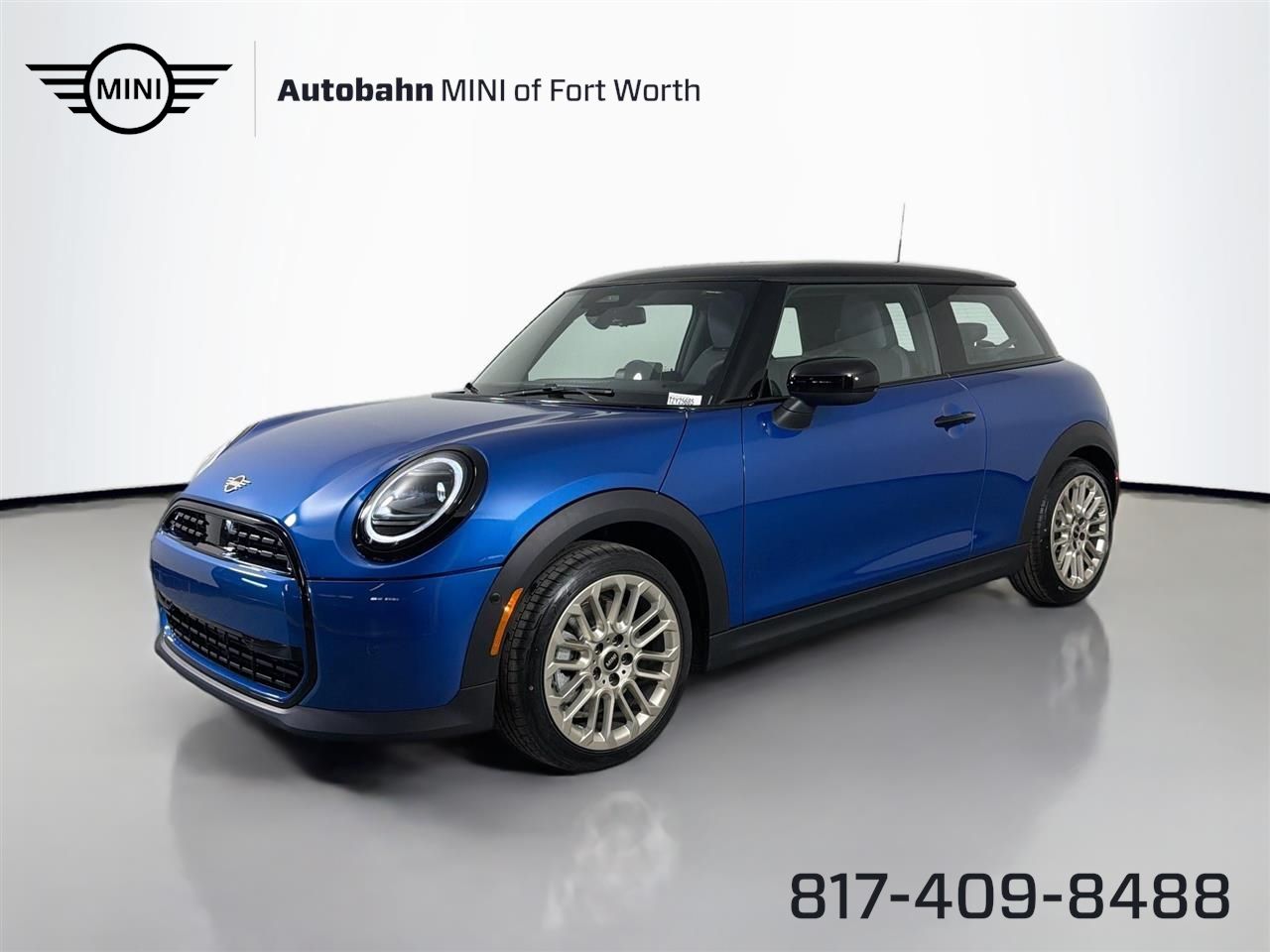 Icy Sunshine Blue Metallic 2026 MINI Cooper Hatchback 7-Speed Automatic