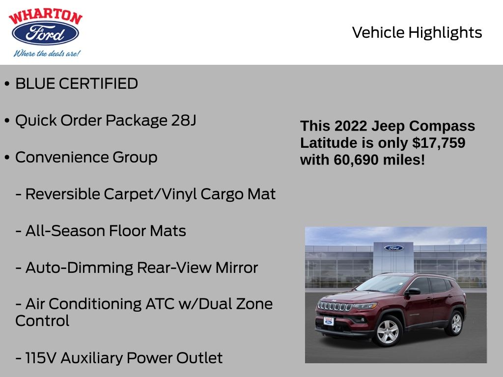 2022 Jeep Compass Latitude Red at AutoSavvy Houston Northwest