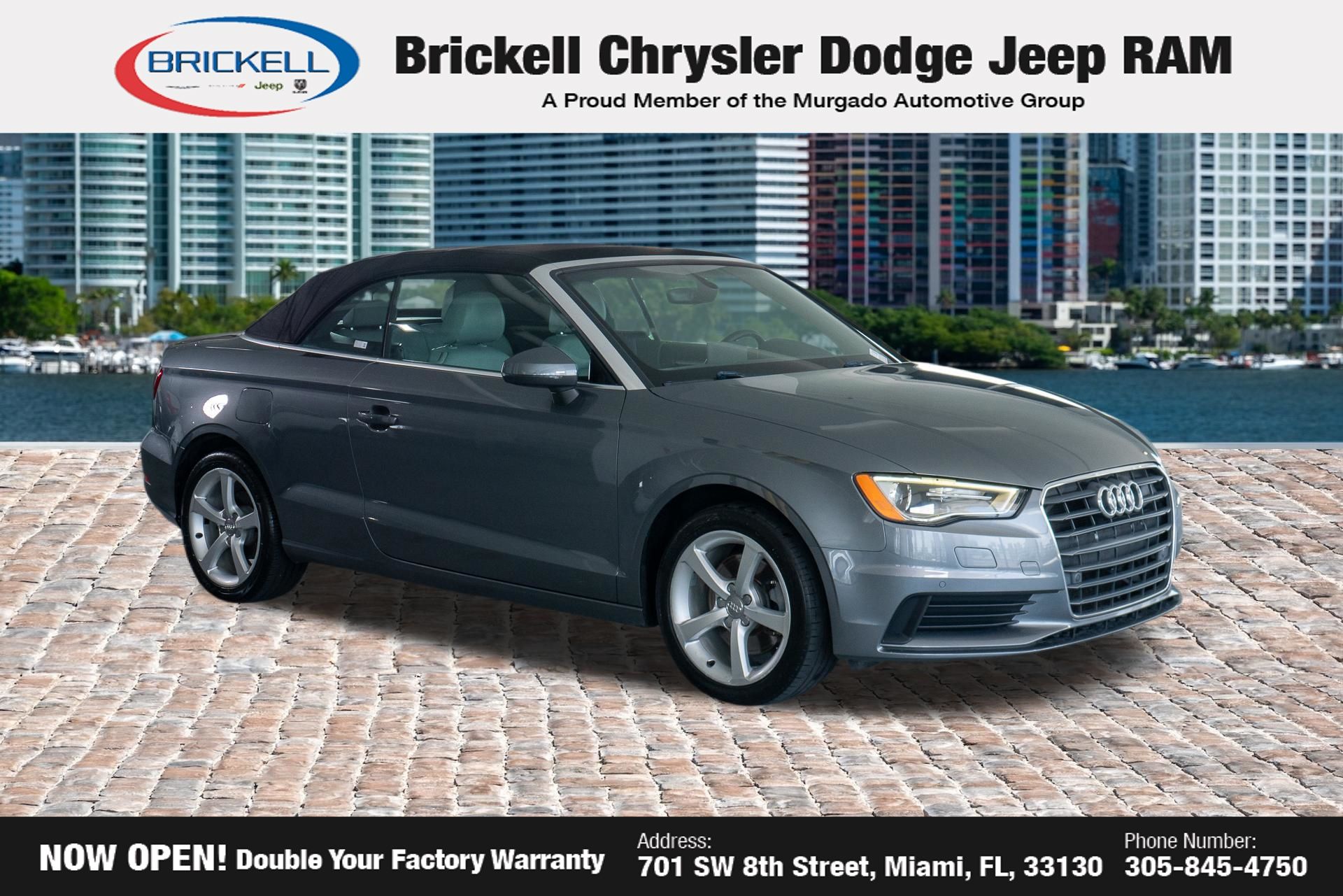 Gray 2016 Audi A3 Convertible Front-Wheel Drive 6-Speed Automatic