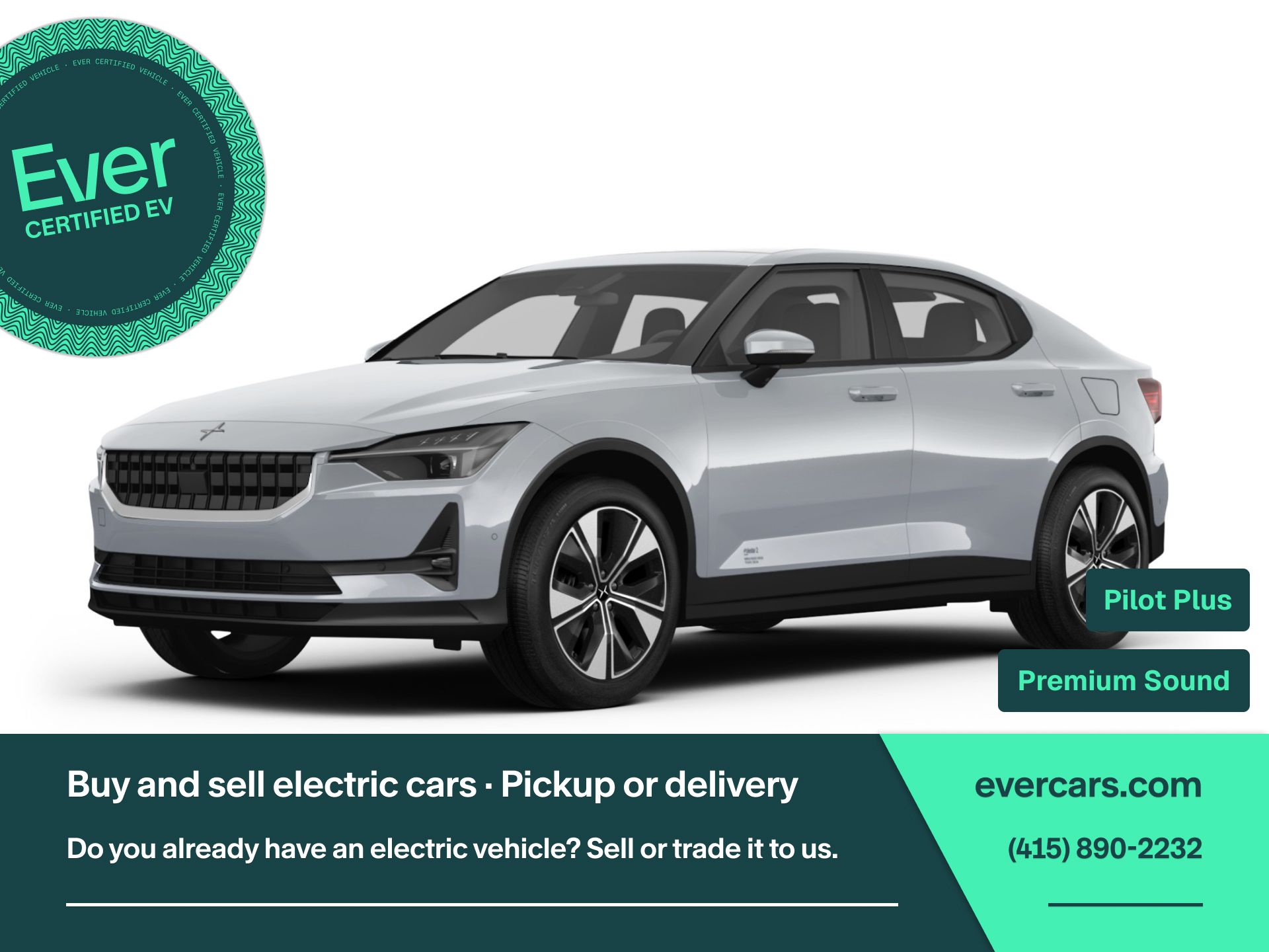 Magnesium Metallic 2023 Polestar 2 Sedan Front-Wheel Drive 1-Speed Automatic