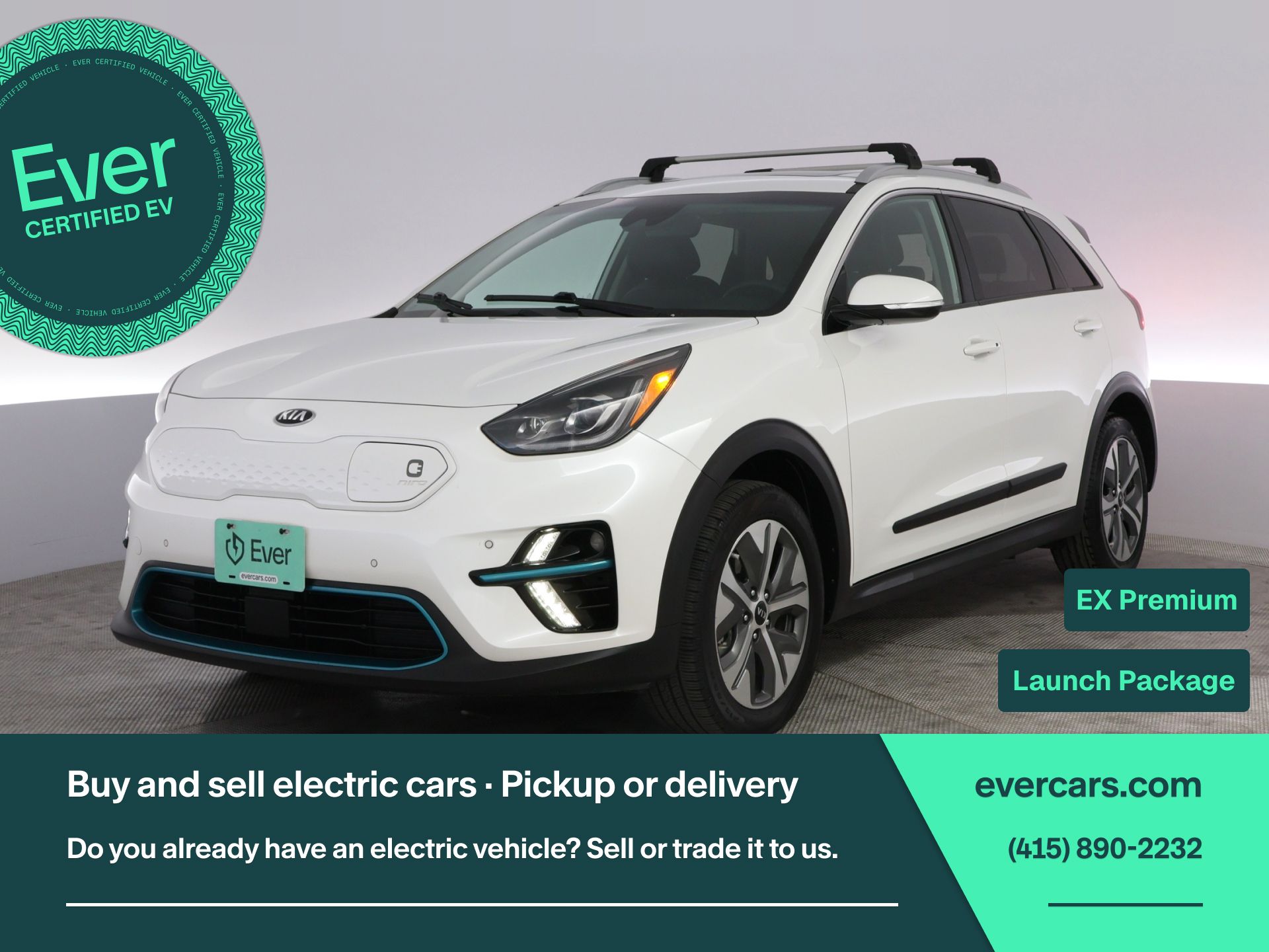 Snow White Pearl 2019 Kia Niro EV EX Premium FWD SUV / Crossover Front-Wheel Drive 1-Speed Automatic
