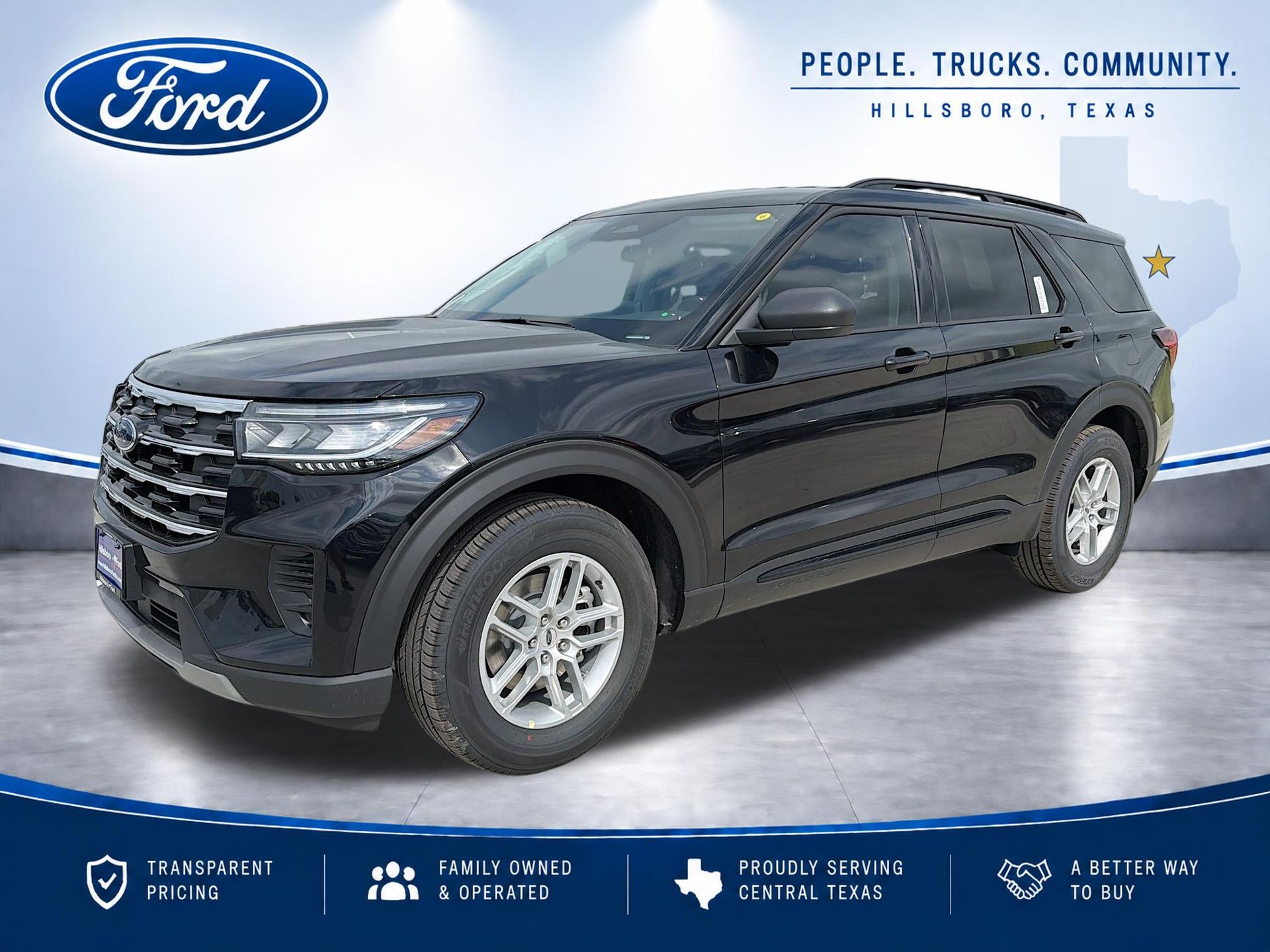 Agate Black Metallic 2026 Ford Explorer SUV / Crossover Rear-Wheel Drive Automatic