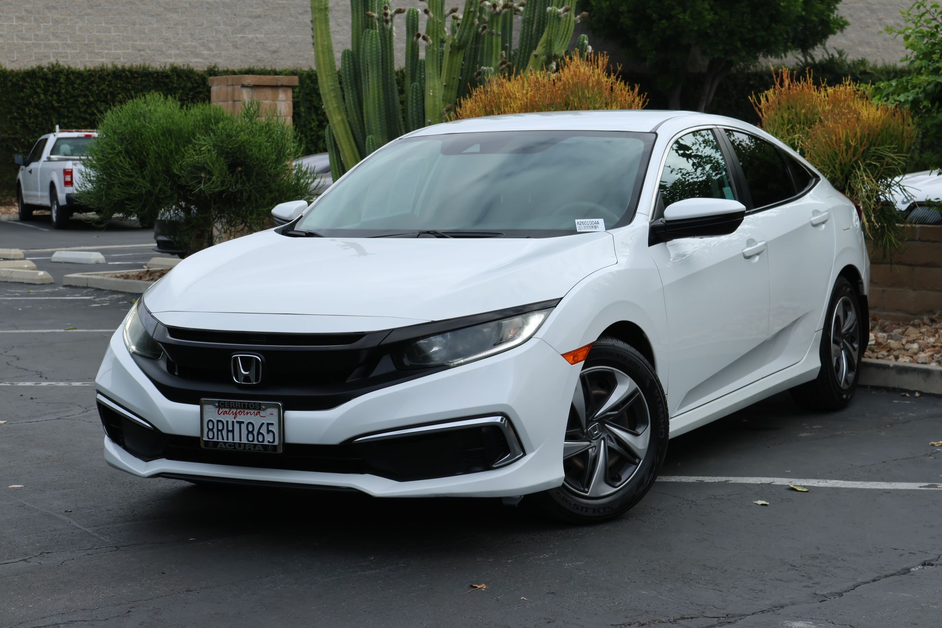 Platinum White Pearl 2020 Honda Civic Sedan Front-Wheel Drive Continuously Variable Transmission