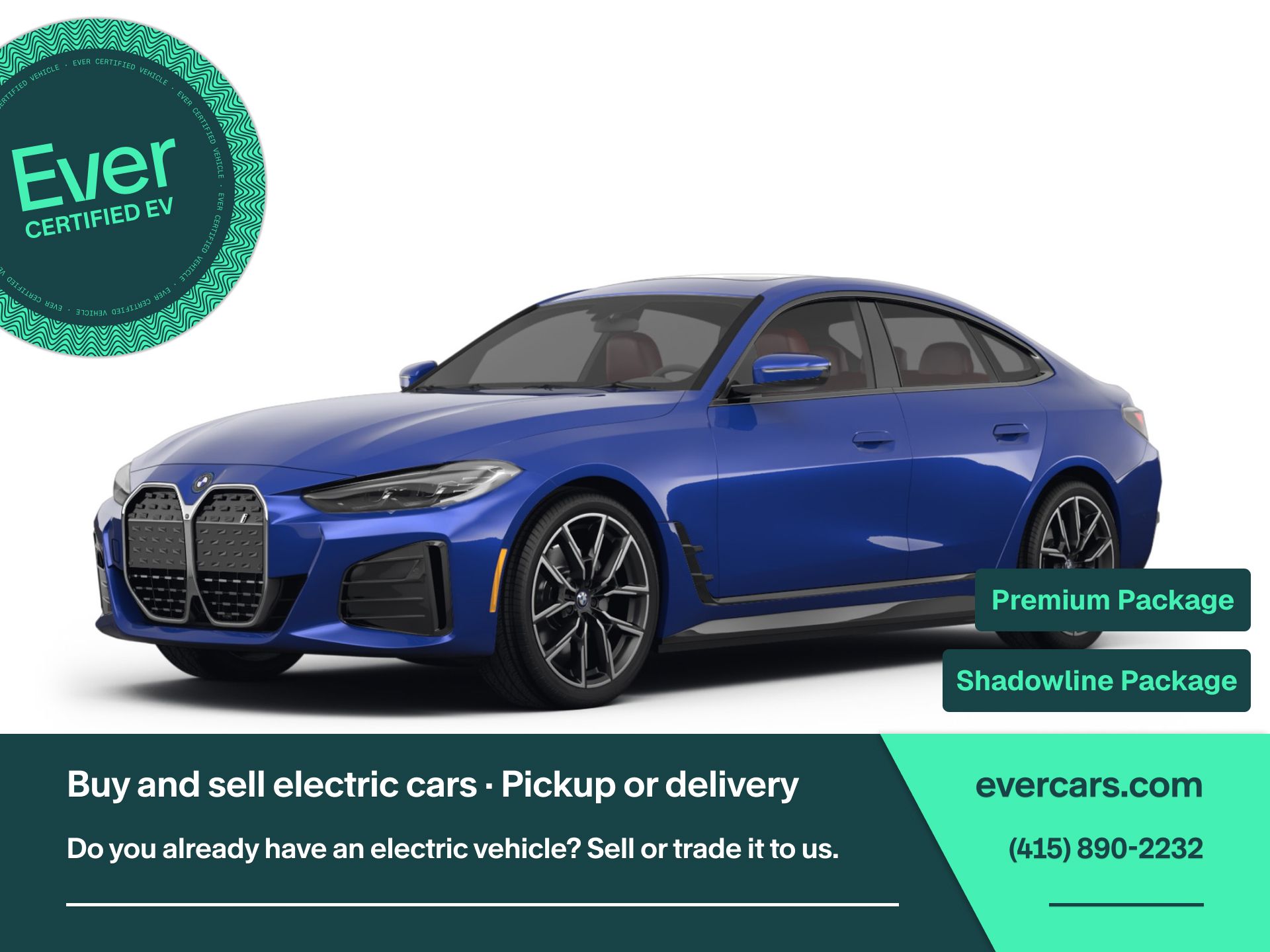 Tanzanite Blue II Metallic 2023 BMW i4 Sedan All-Wheel Drive Automatic