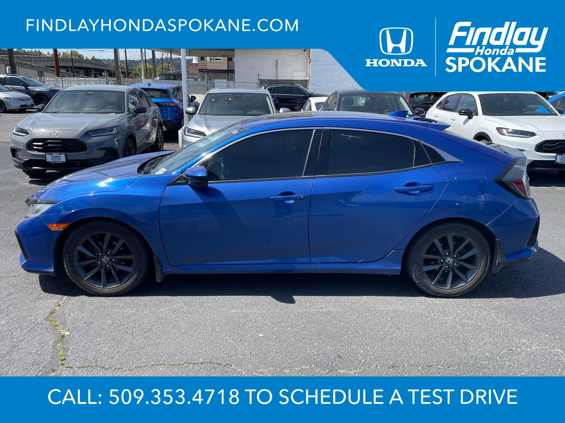Blue 2021 Honda Civic Hatchback EX FWD Hatchback Front-Wheel Drive Continuously Variable Transmission