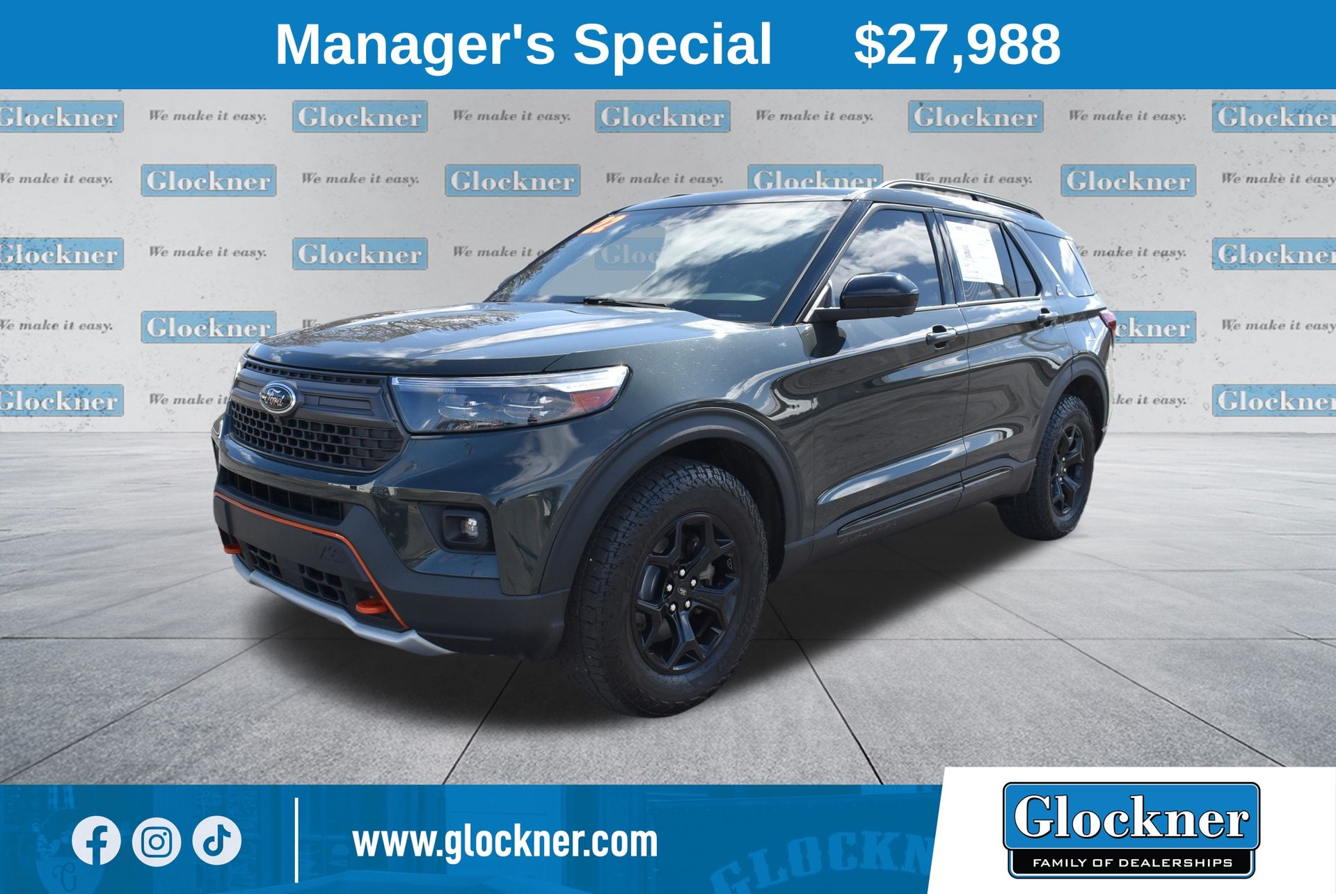 Forged Green Metallic 2022 Ford Explorer Timberline AWD SUV / Crossover All-Wheel Drive Automatic