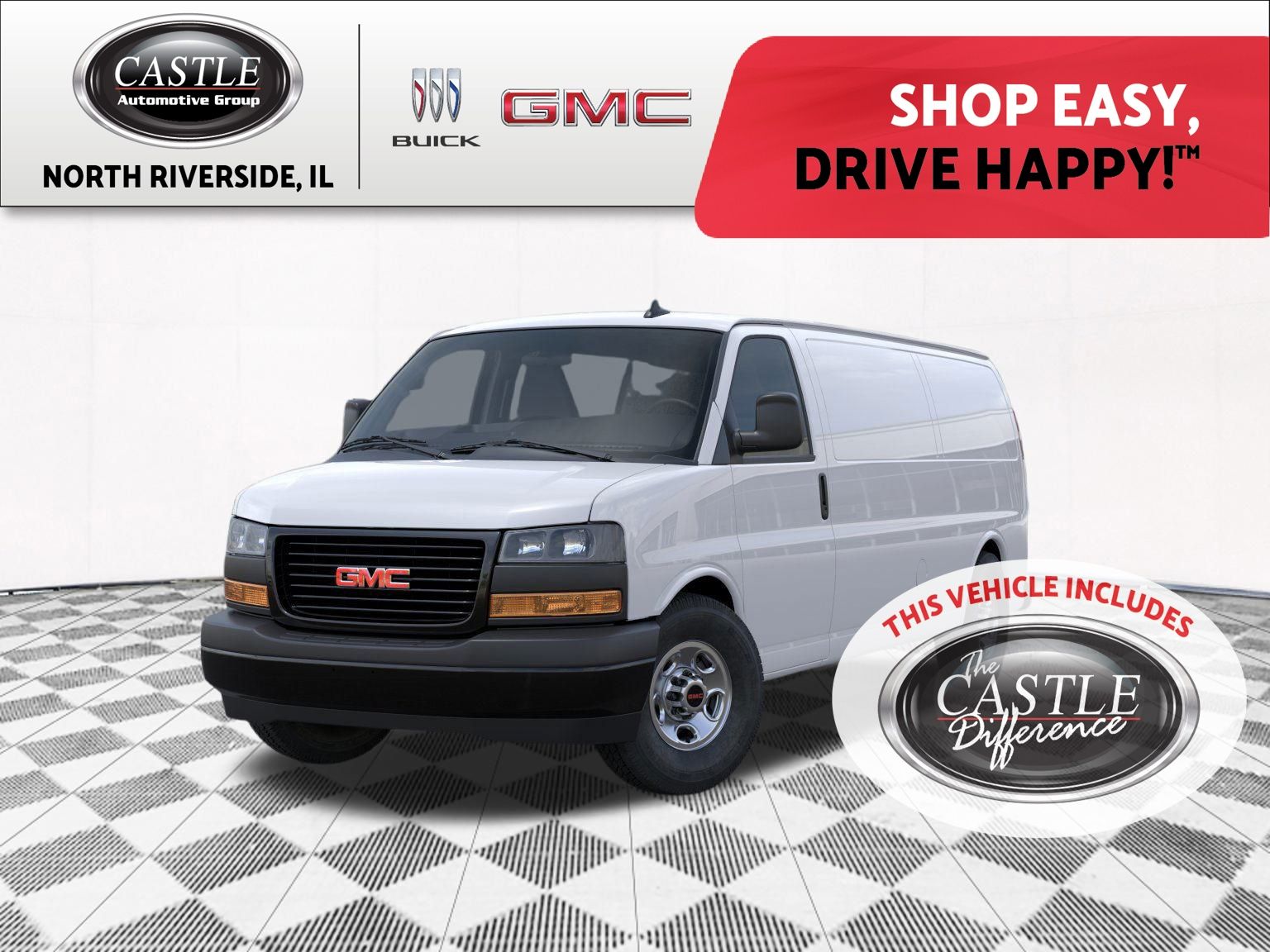 Summit White 2025 GMC Savana Cargo Van Rear-Wheel Drive 8-Speed Automatic Overdrive