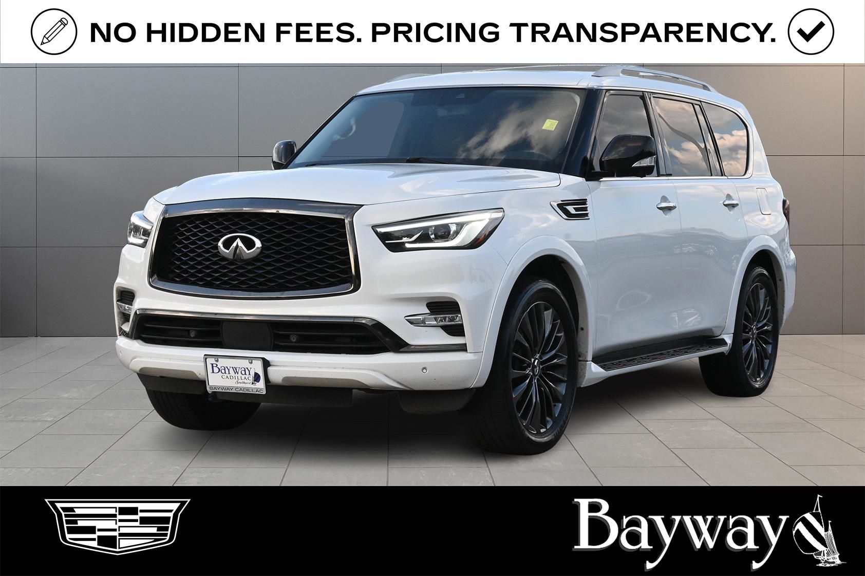 2021 INFINITI QX80 Premium Select White at AutoSavvy Houston Northwest