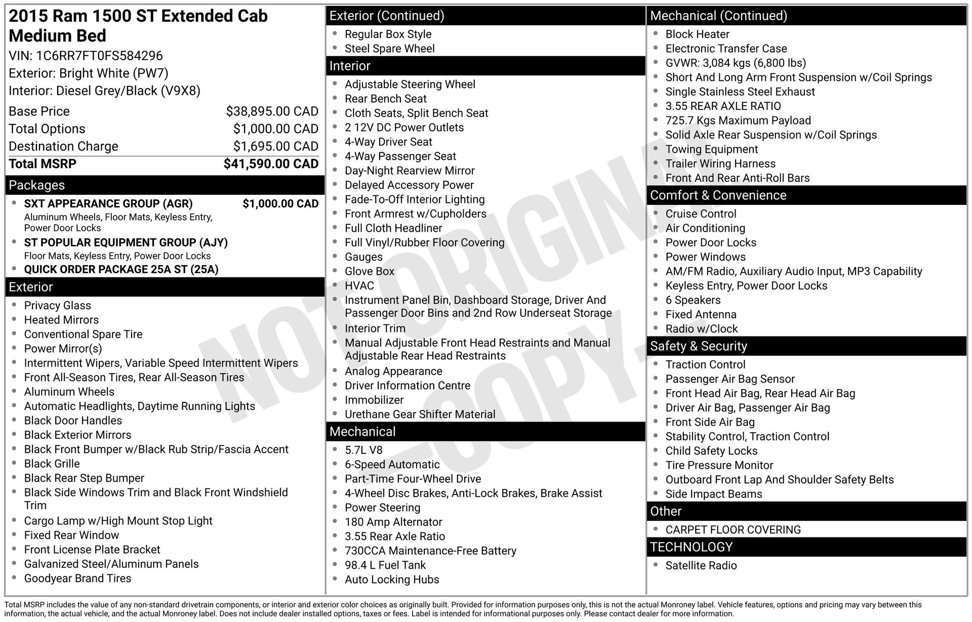 2015 RAM Ram 1500 Pickup Tradesman's photo