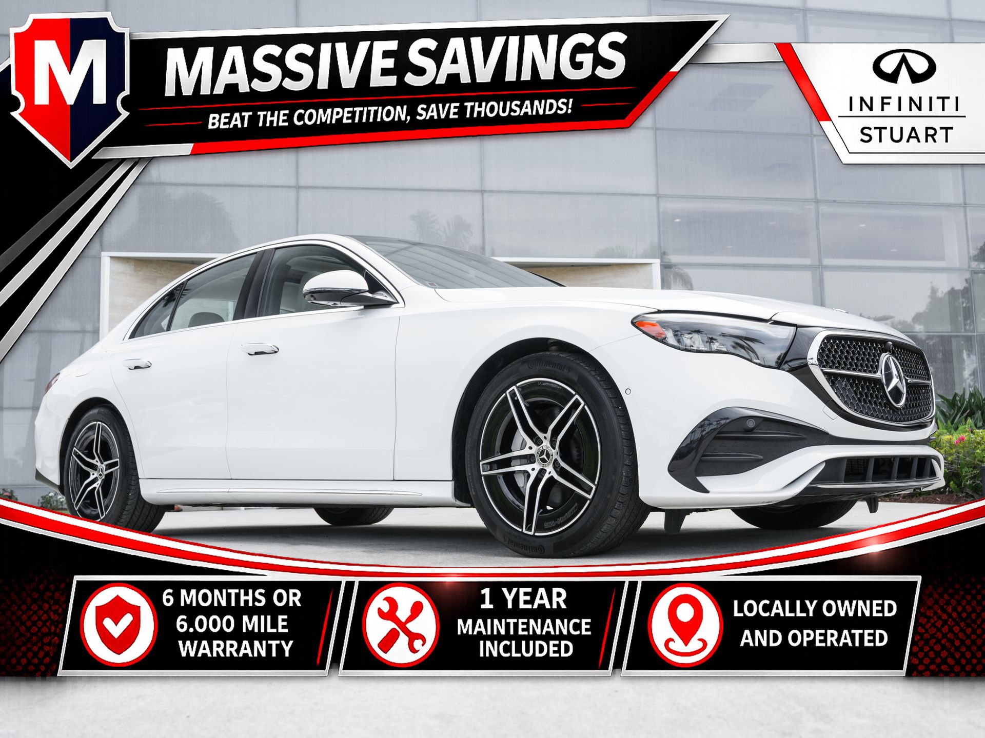Polar White 2024 Mercedes-Benz E-Class Sedan All-Wheel Drive Automatic
