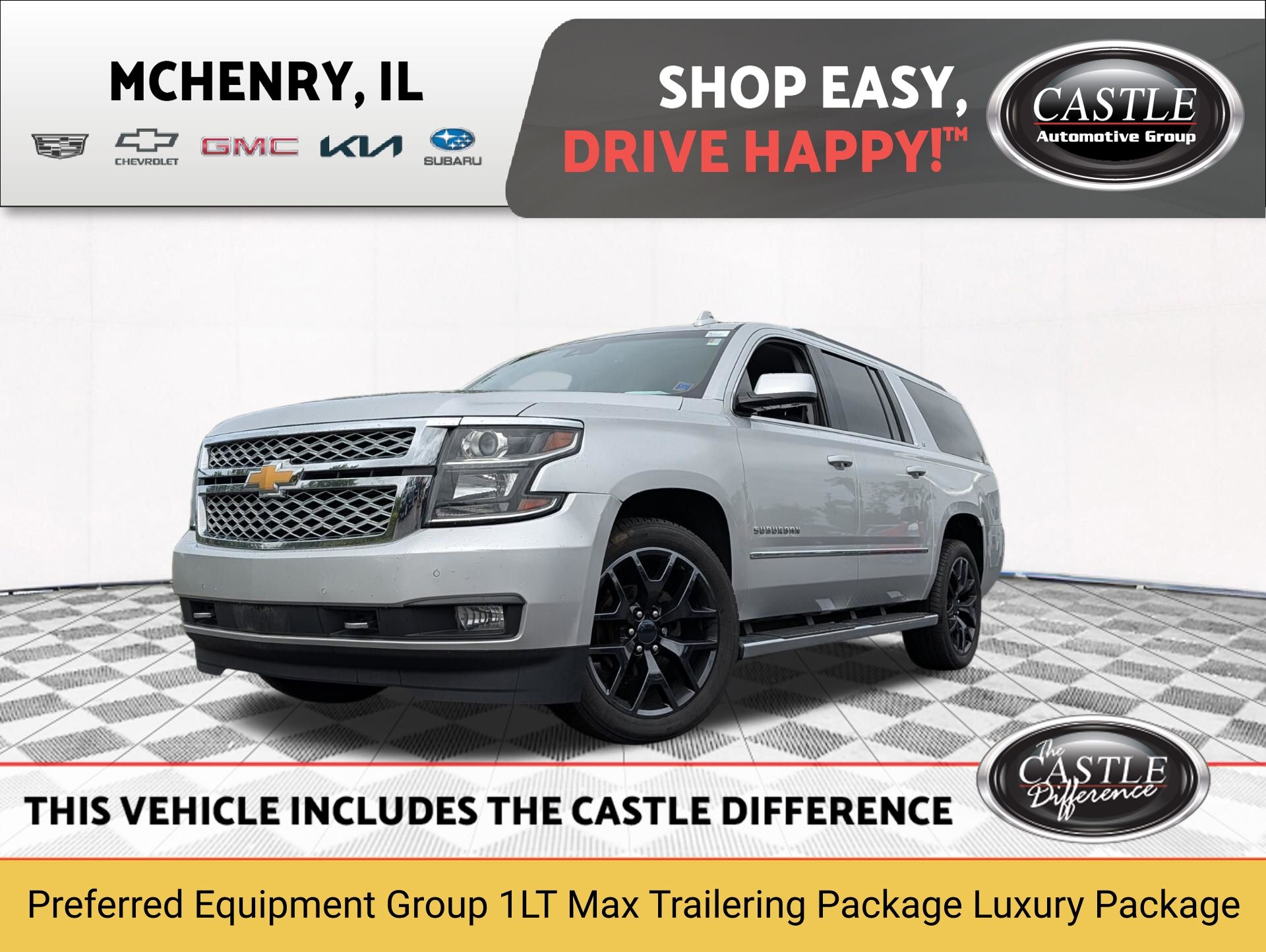 Silver Ice Metallic 2017 Chevrolet Suburban SUV / Crossover Four-Wheel Drive 6-Speed Automatic Overdrive