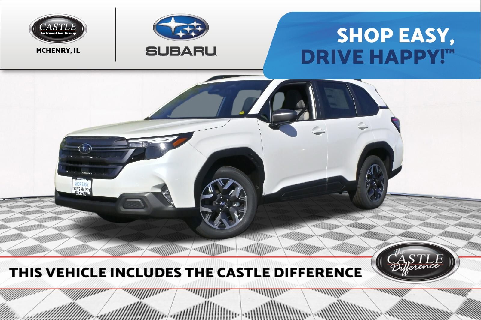 Crystal White Pearl 2025 Subaru Forester SUV / Crossover All-Wheel Drive Continuously Variable Transmission