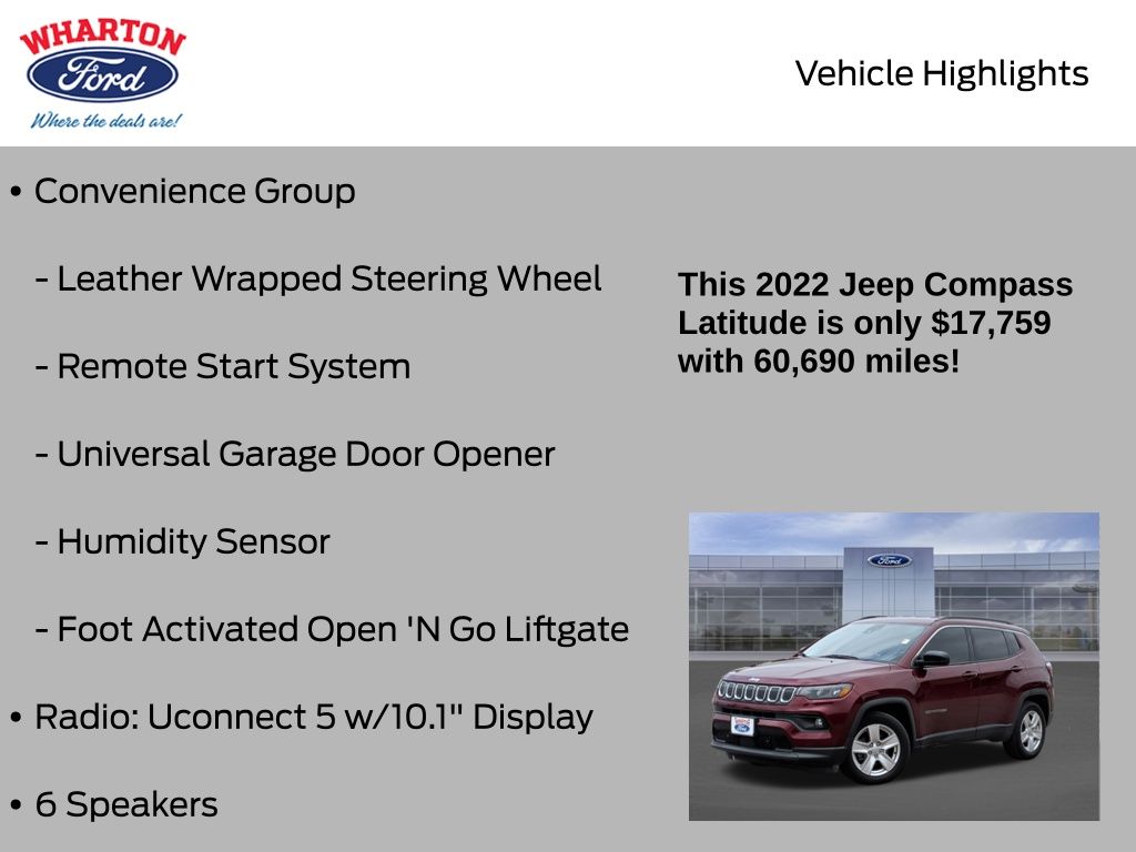 2022 Jeep Compass Latitude Red at AutoSavvy Houston Northwest
