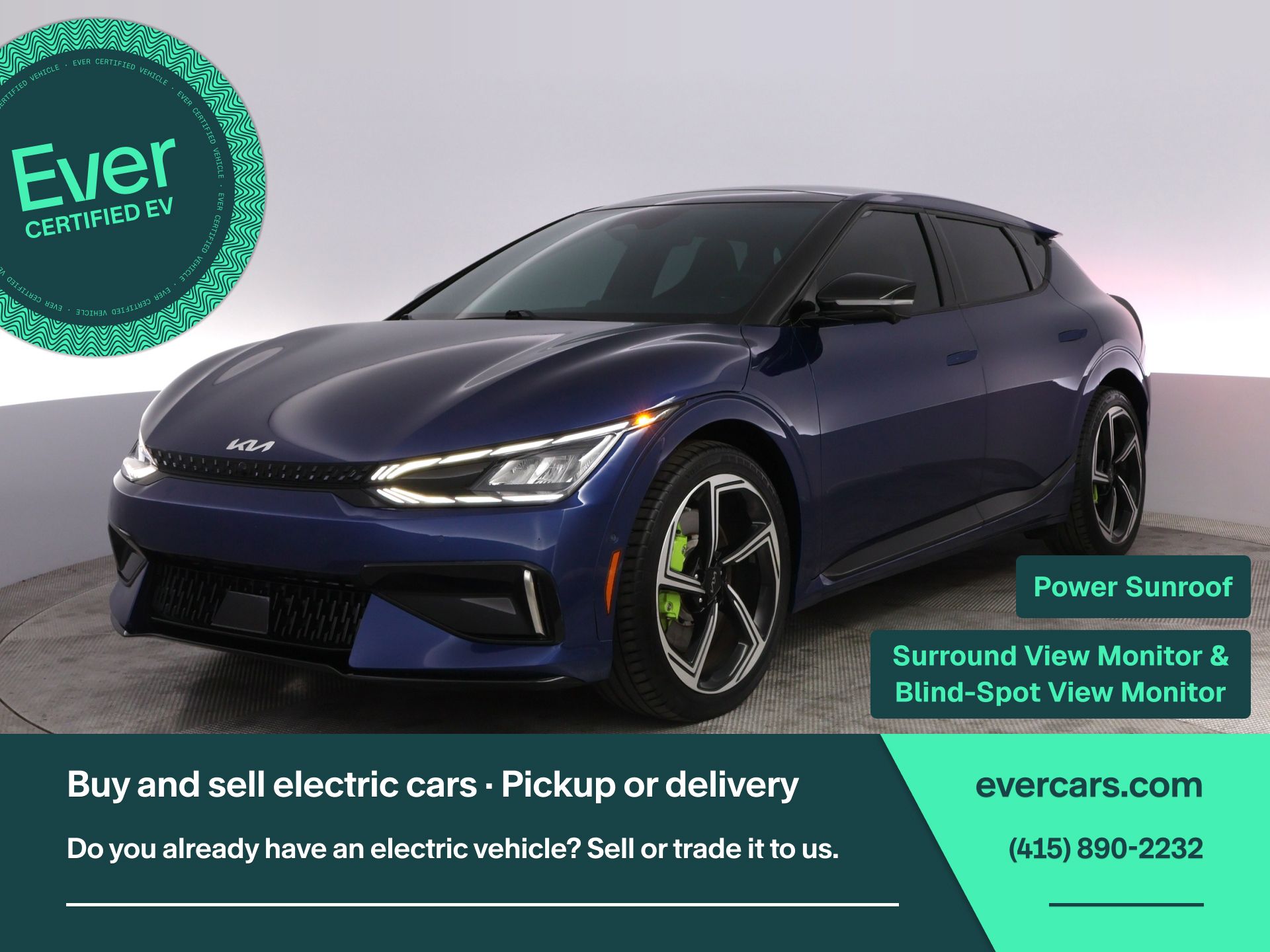Yacht Blue 2023 Kia EV6 GT AWD SUV / Crossover All-Wheel Drive 1-Speed Automatic