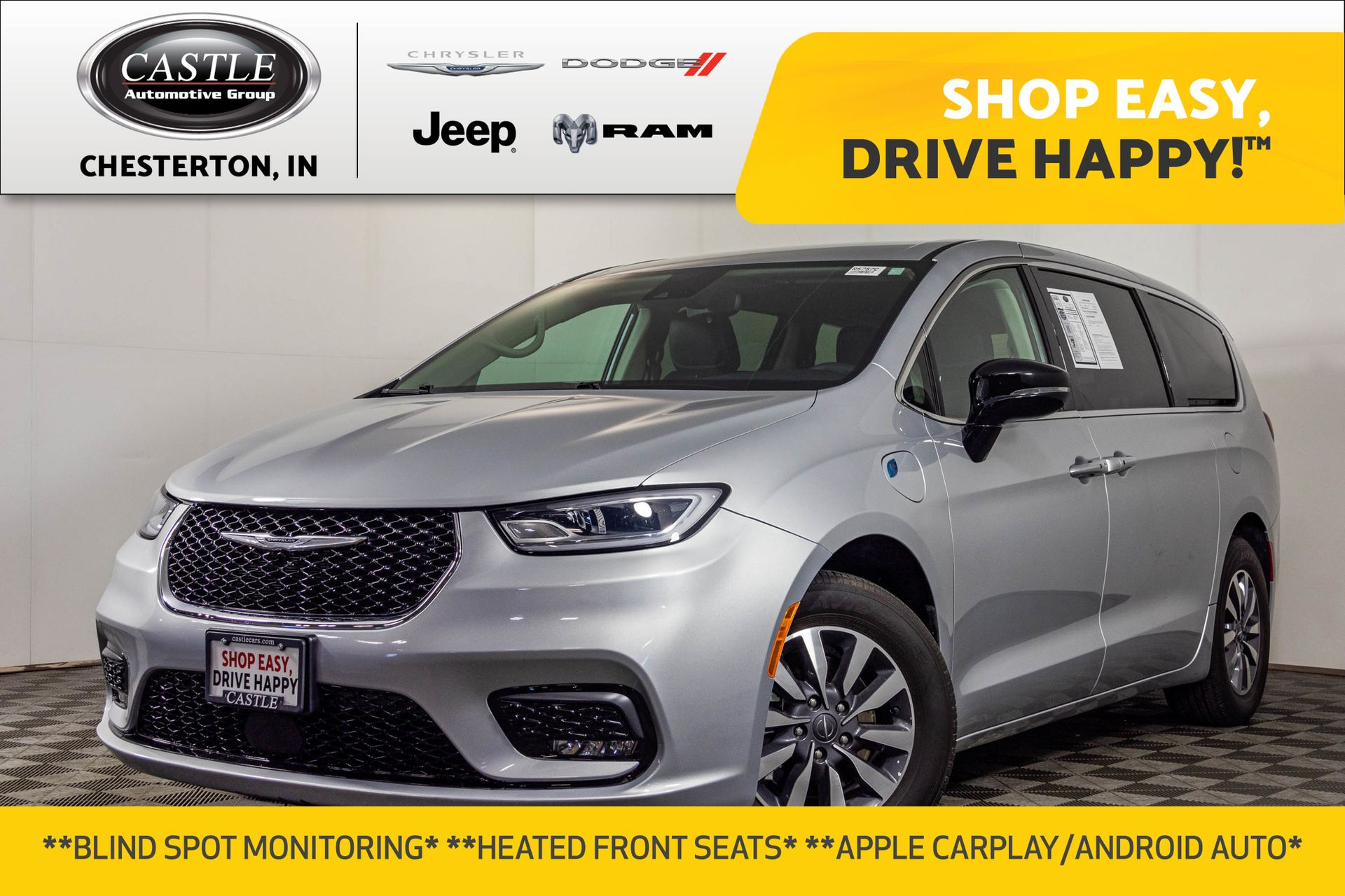 Silver Mist Clearcoat 2024 Chrysler Pacifica Hybrid Minivan Front-Wheel Drive Continuously Variable Transmission