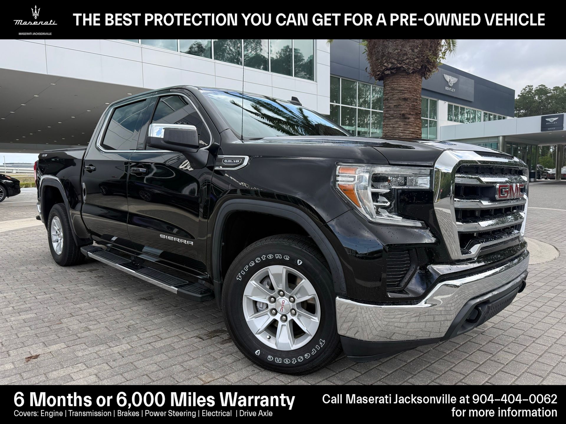 Onyx Black 2021 GMC Sierra 1500 SLE Crew Cab 4WD Pickup Truck Four-Wheel Drive 8-Speed Automatic