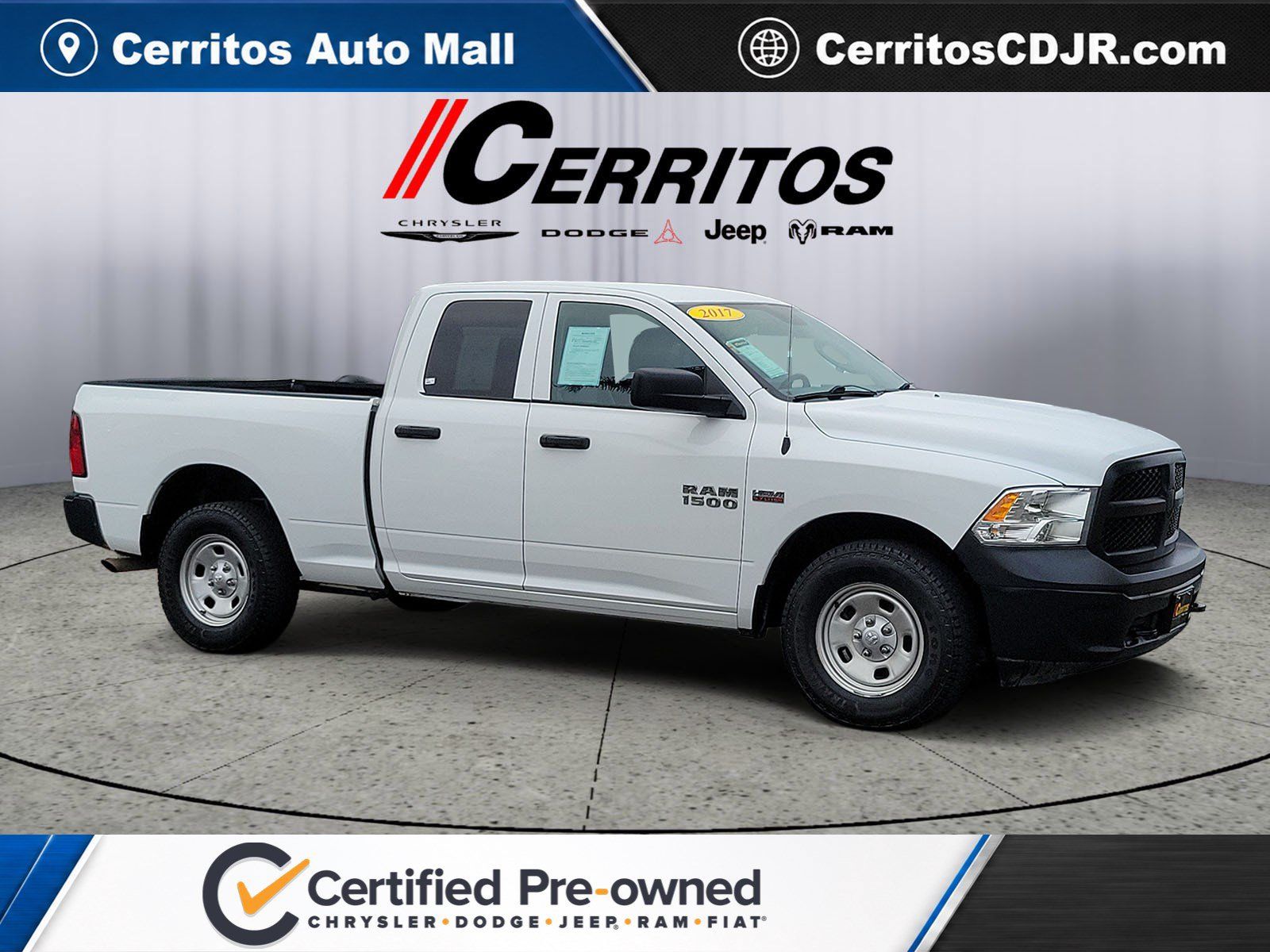 Bright White Clearcoat 2017 RAM 1500 Pickup Truck Four-Wheel Drive 8-Speed Automatic