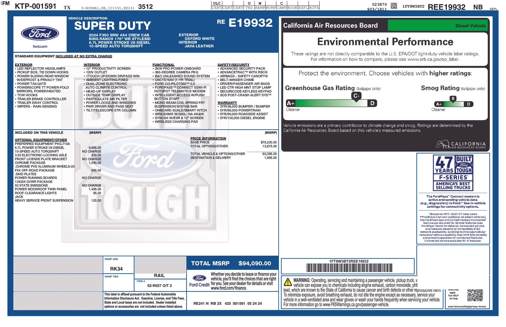 2024 Ford F-350SD King Ranch White at Central Houston Nissan