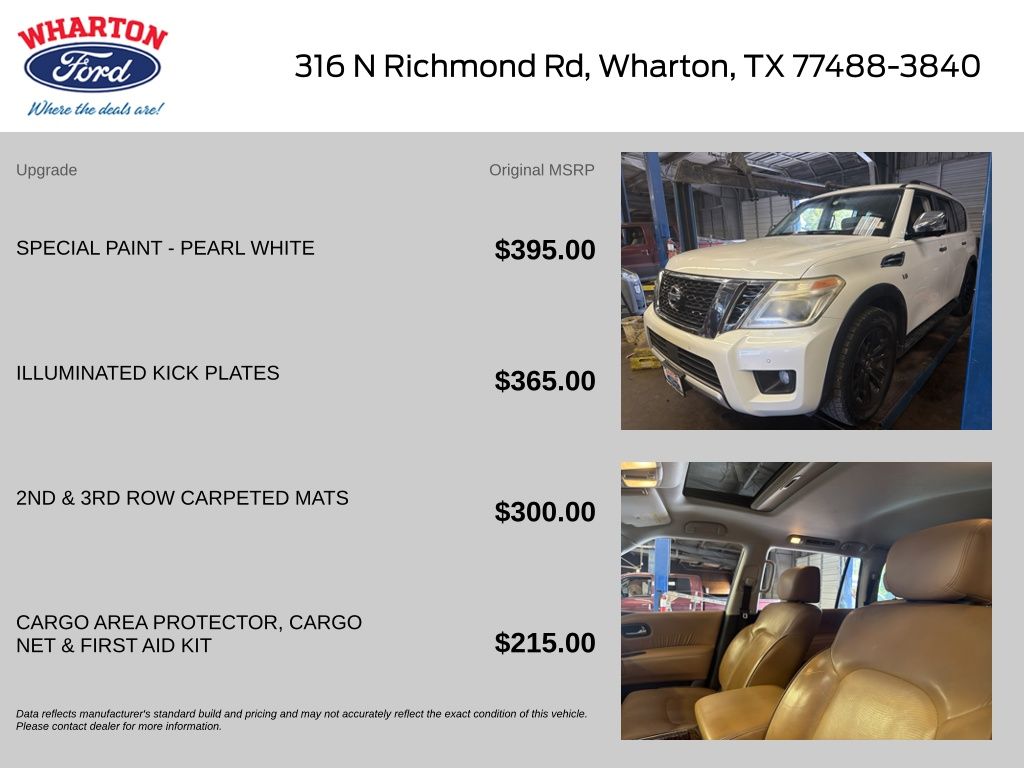 2017 Nissan Armada Platinum White at Emmons Autoplex