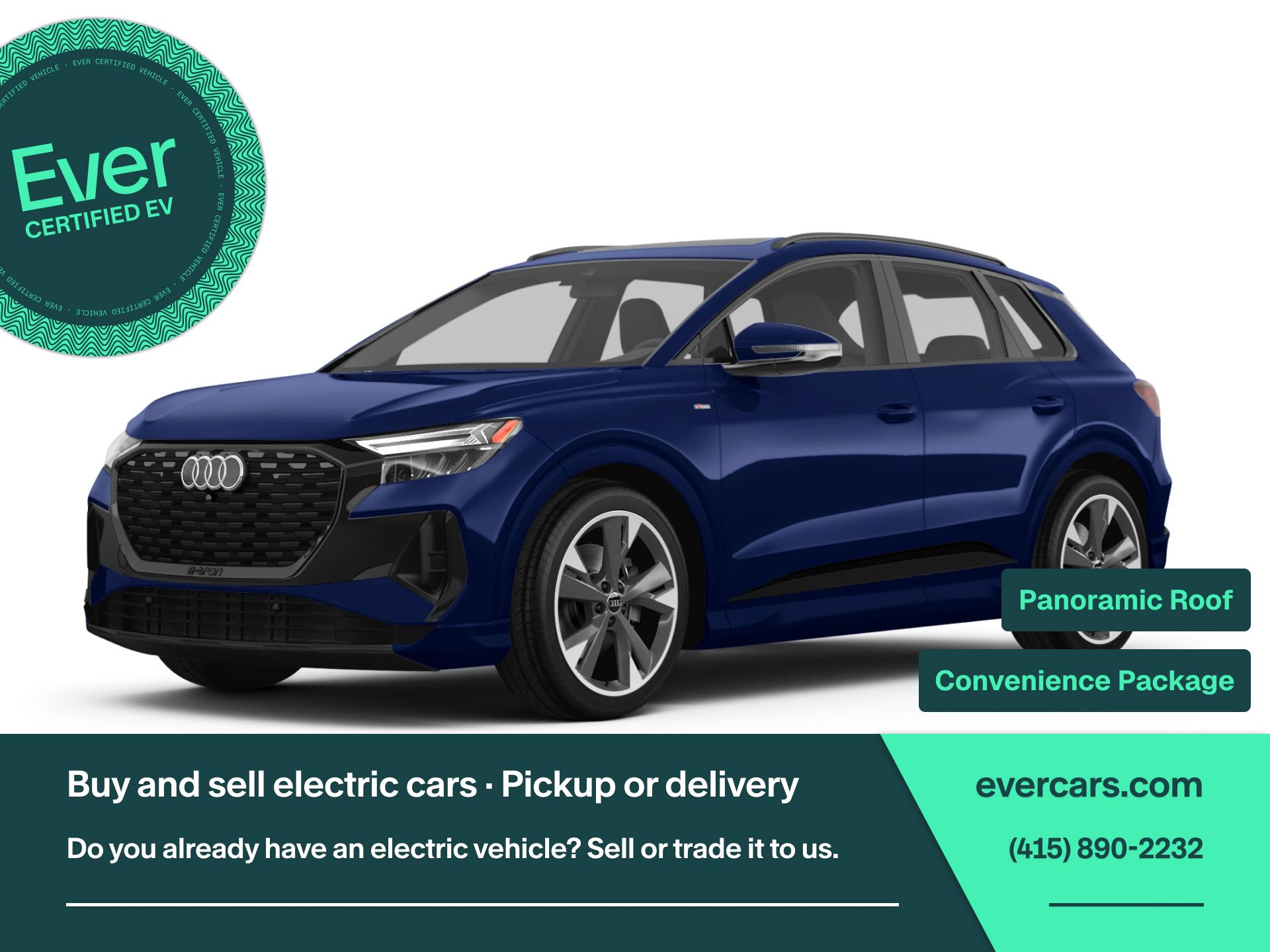 Blue Metallic 2023 Audi Q4 e-tron SUV / Crossover Rear-Wheel Drive Automatic