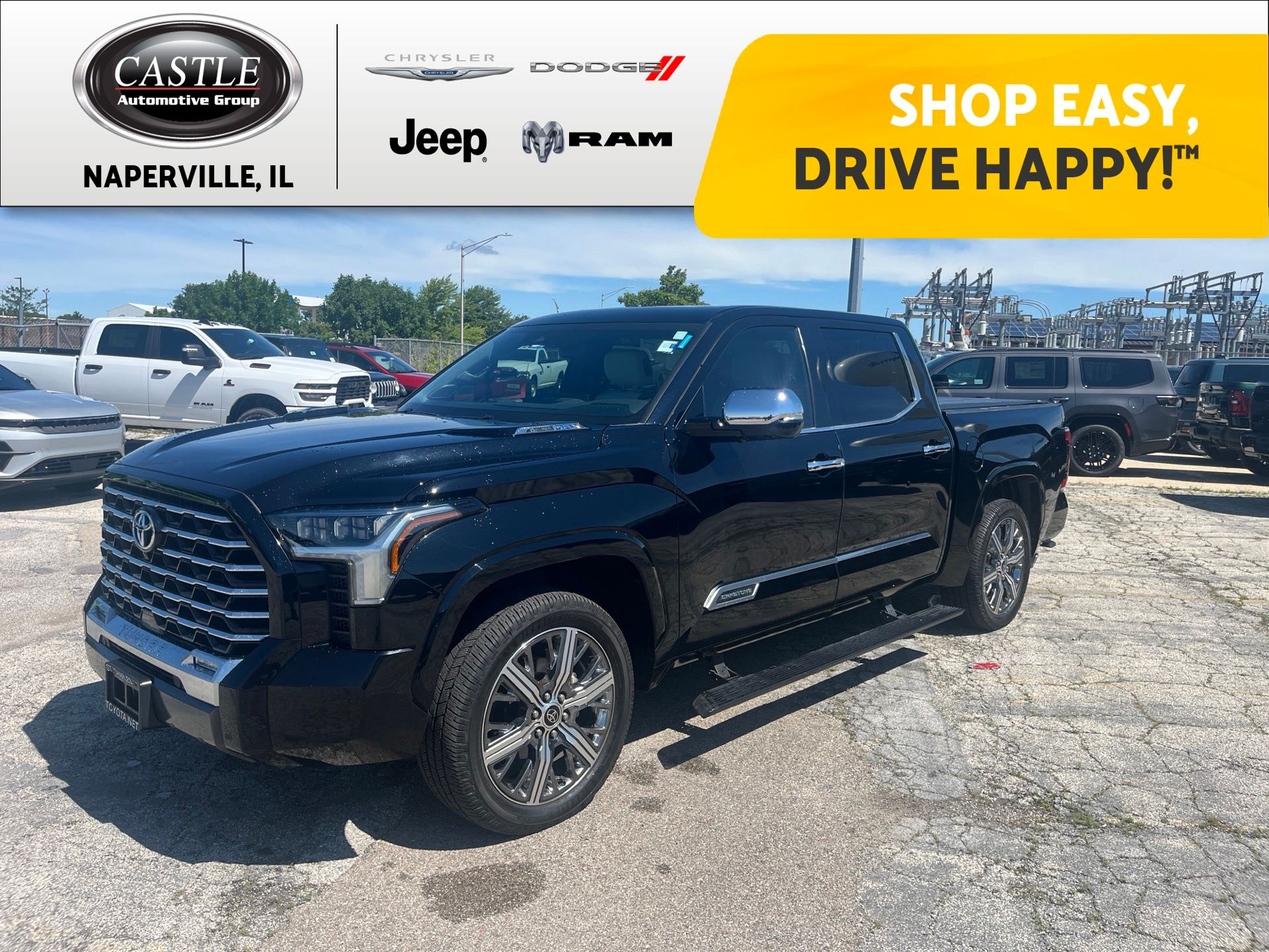 Midnight Black Metallic 2022 Toyota Tundra Hybrid Pickup Truck Four-Wheel Drive Automatic