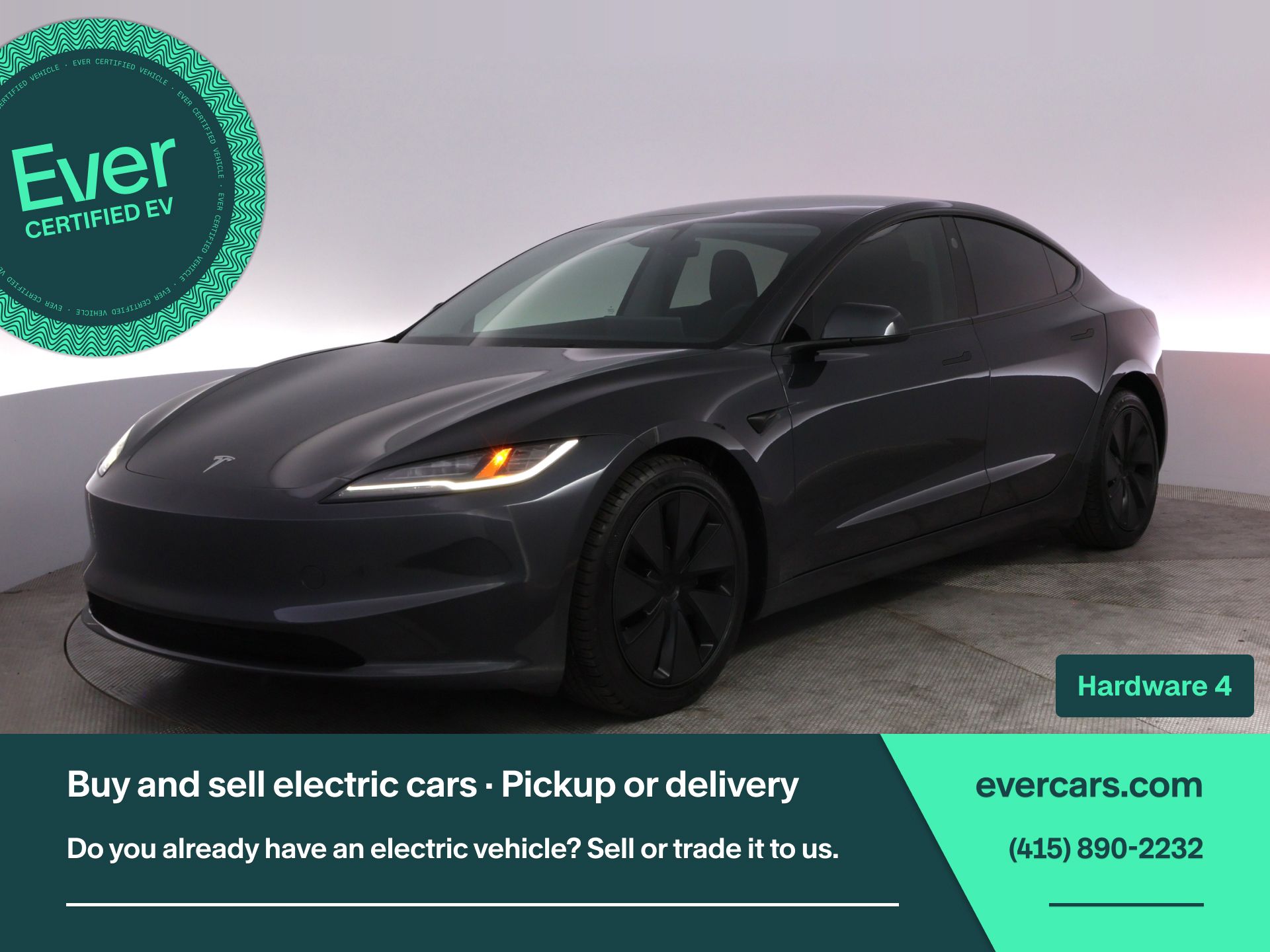 Gray 2024 Tesla Model 3 Sedan All-Wheel Drive 1-Speed Automatic
