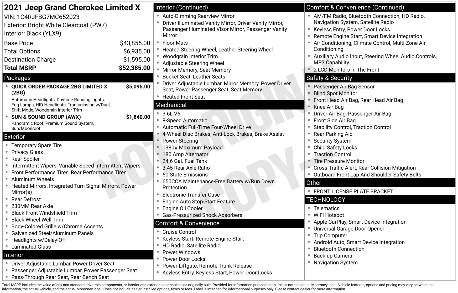 2021 JEEP GRAND CHEROKEE - Image 3