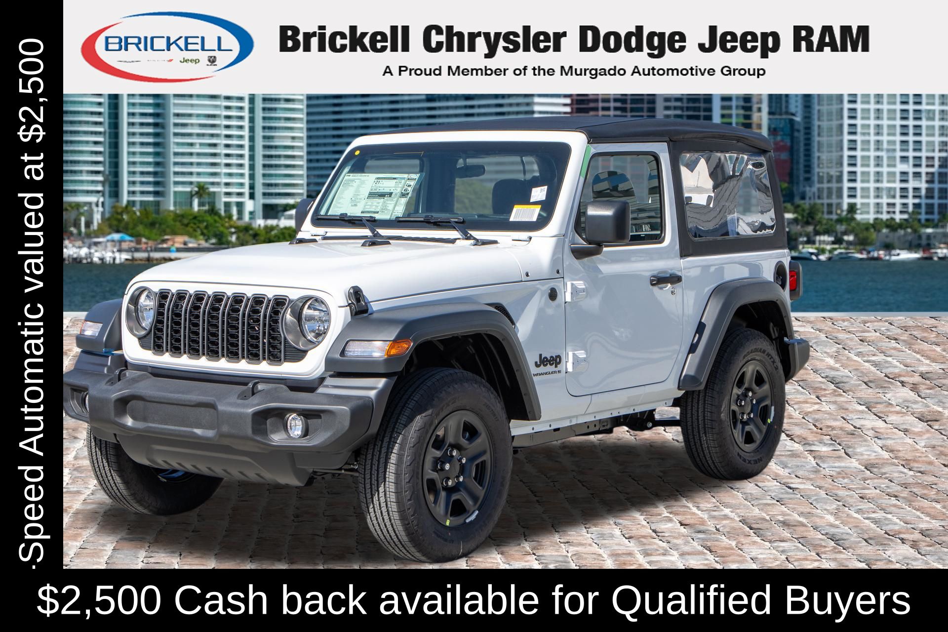 Bright White Clearcoat 2026 Jeep Wrangler Sport 2-Door 4WD SUV / Crossover Four-Wheel Drive 8-Speed Automatic