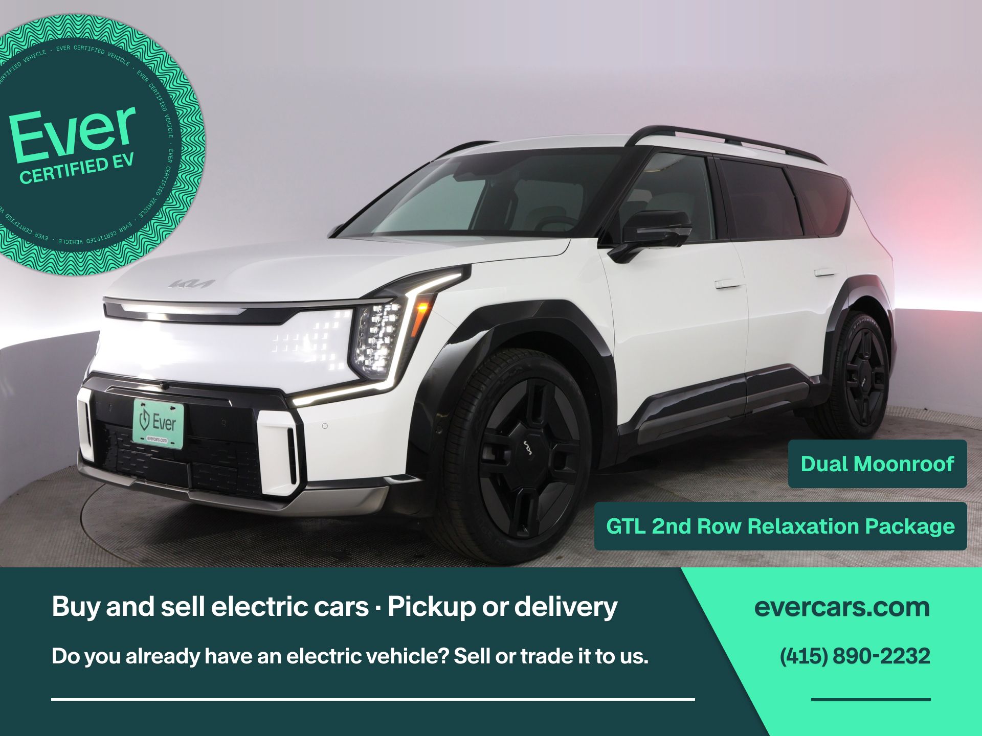 Snow White Pearl 2024 Kia EV9 SUV / Crossover All-Wheel Drive 1-Speed Automatic