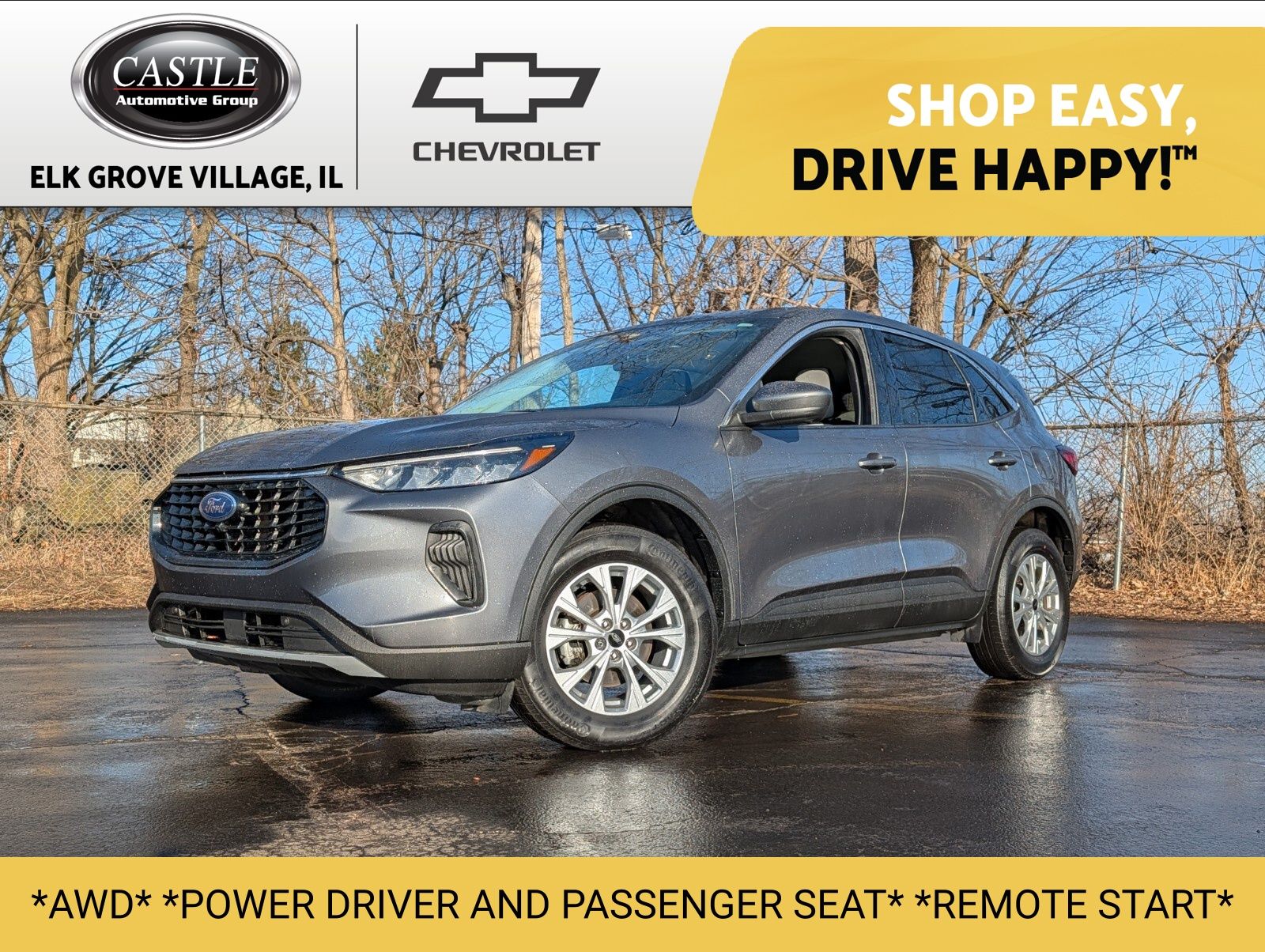 Gray Metallic 2023 Ford Escape SUV / Crossover All-Wheel Drive 8-Speed Automatic