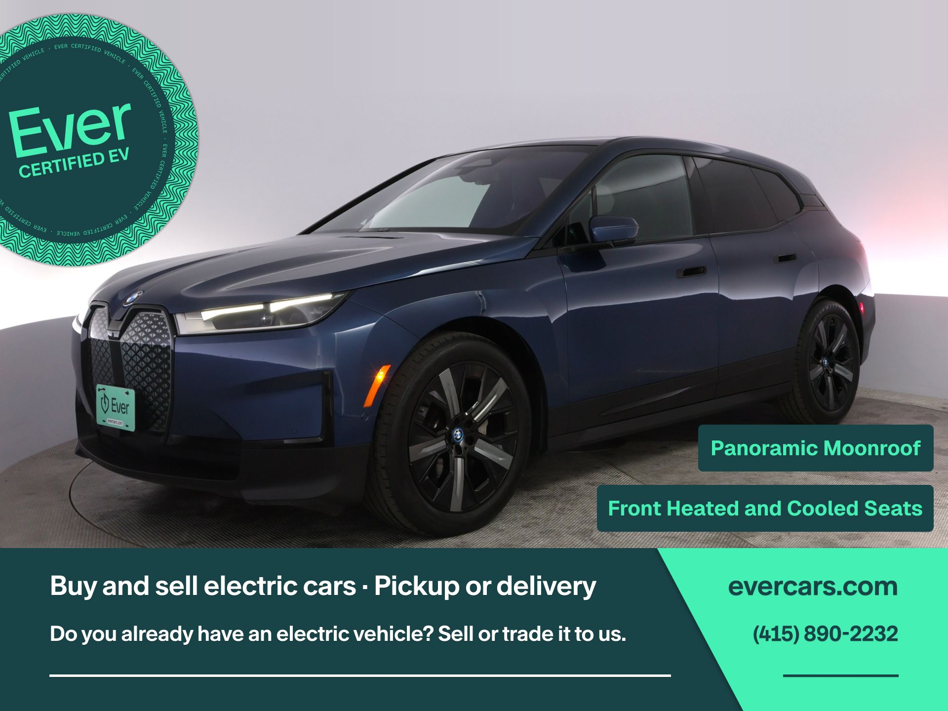 Phytonic Blue Metallic 2022 BMW iX xDrive50 AWD SUV / Crossover All-Wheel Drive Automatic