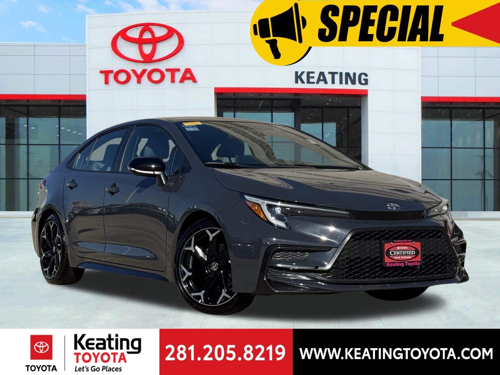 Gray 2025 Toyota Corolla FX FWD Sedan Front-Wheel Drive Continuously Variable Transmission