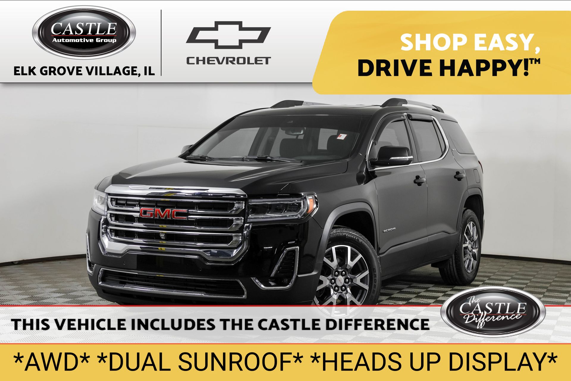 Black (Ebony Twilight Metallic) 2023 GMC Acadia SUV / Crossover Four-Wheel Drive 9-Speed Automatic