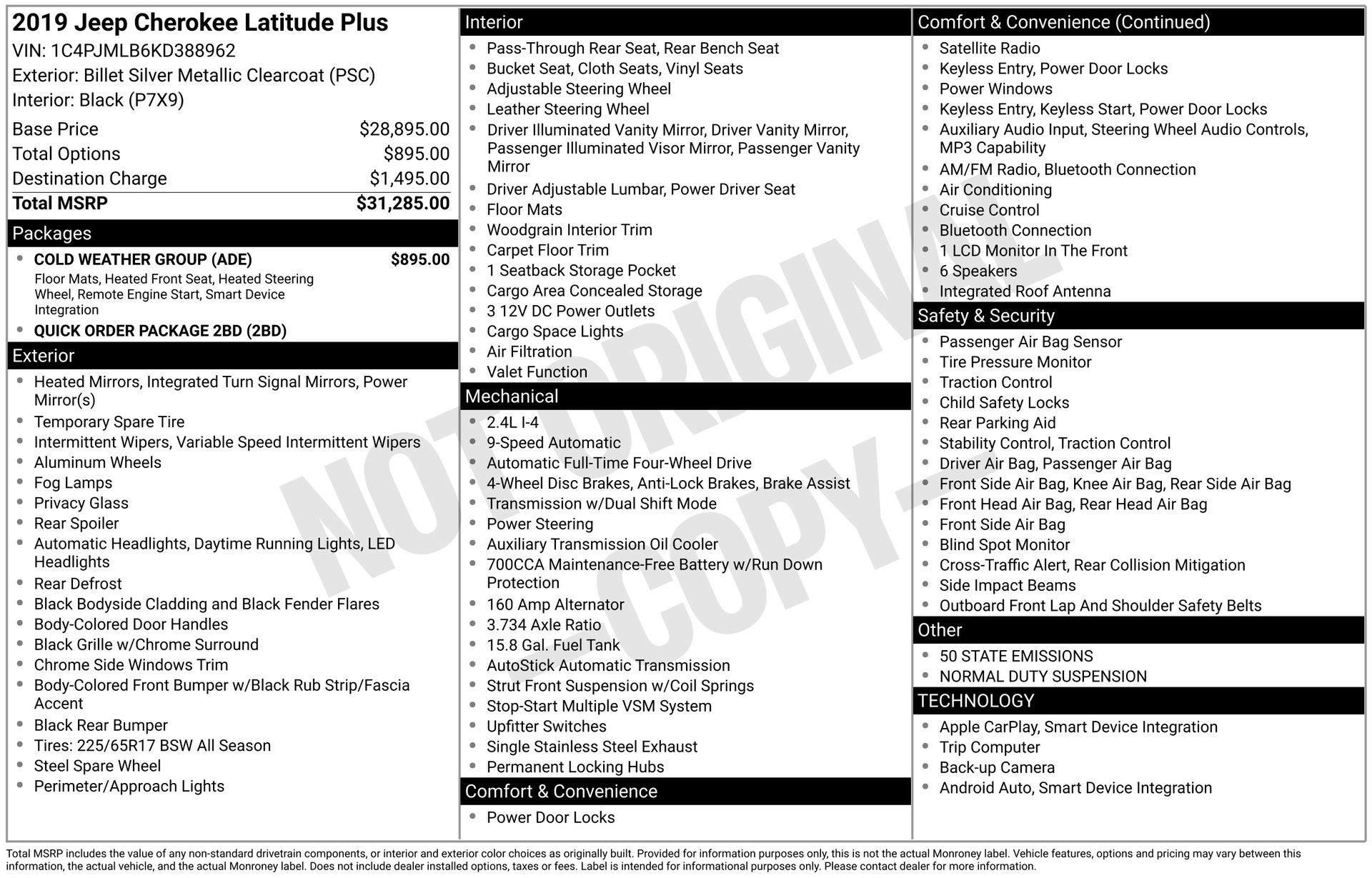 2019 Jeep Cherokee Latitude Plus