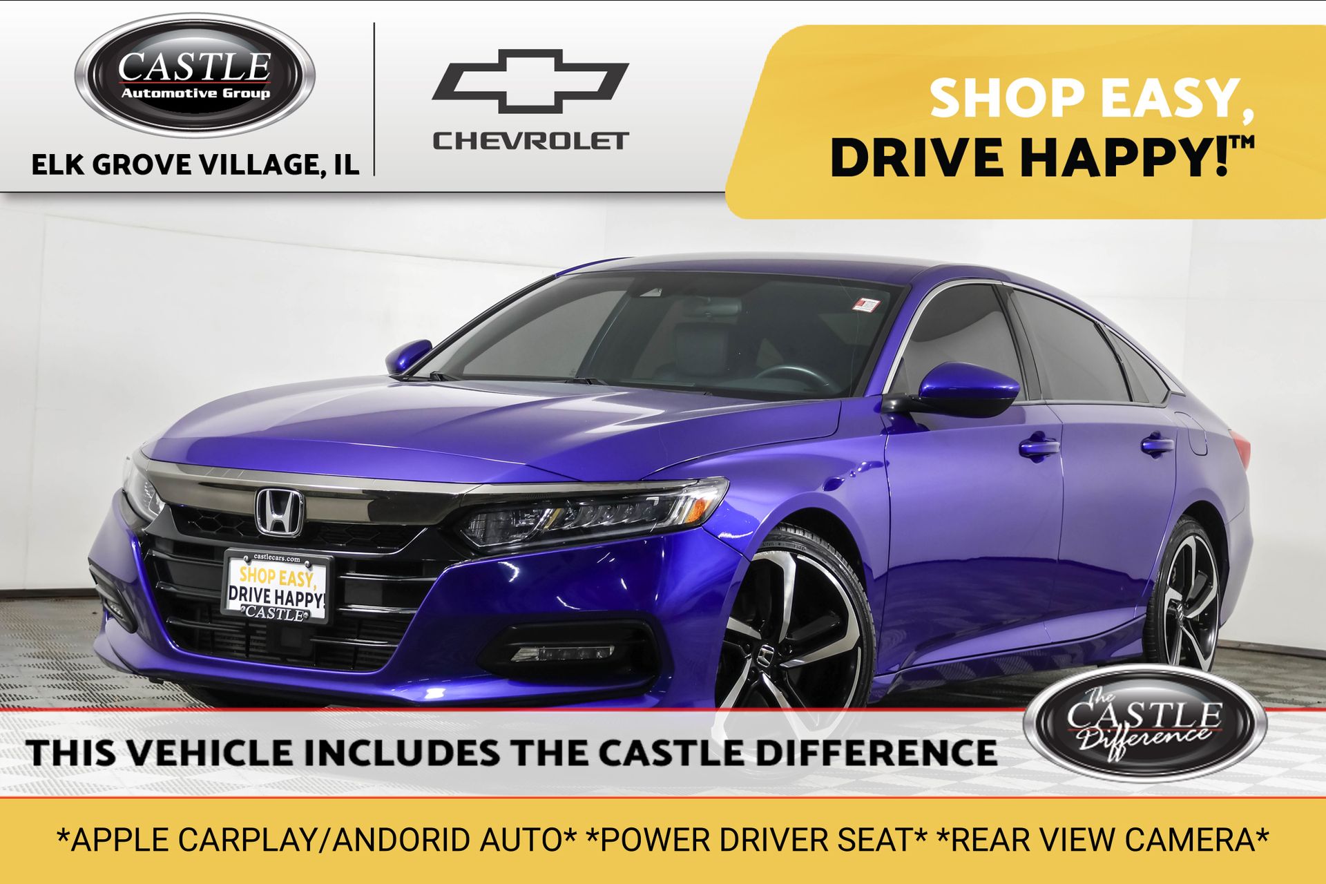 Blue 2019 Honda Accord Sedan Front-Wheel Drive Continuously Variable Transmission